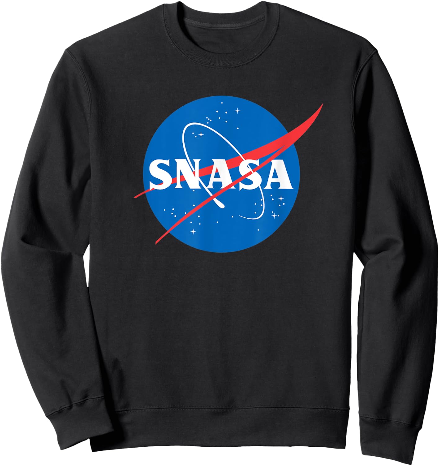 SNASA Meatball Logo Insignia Space Clothing Graphic Sweatshirt - Sweatshirt | Black