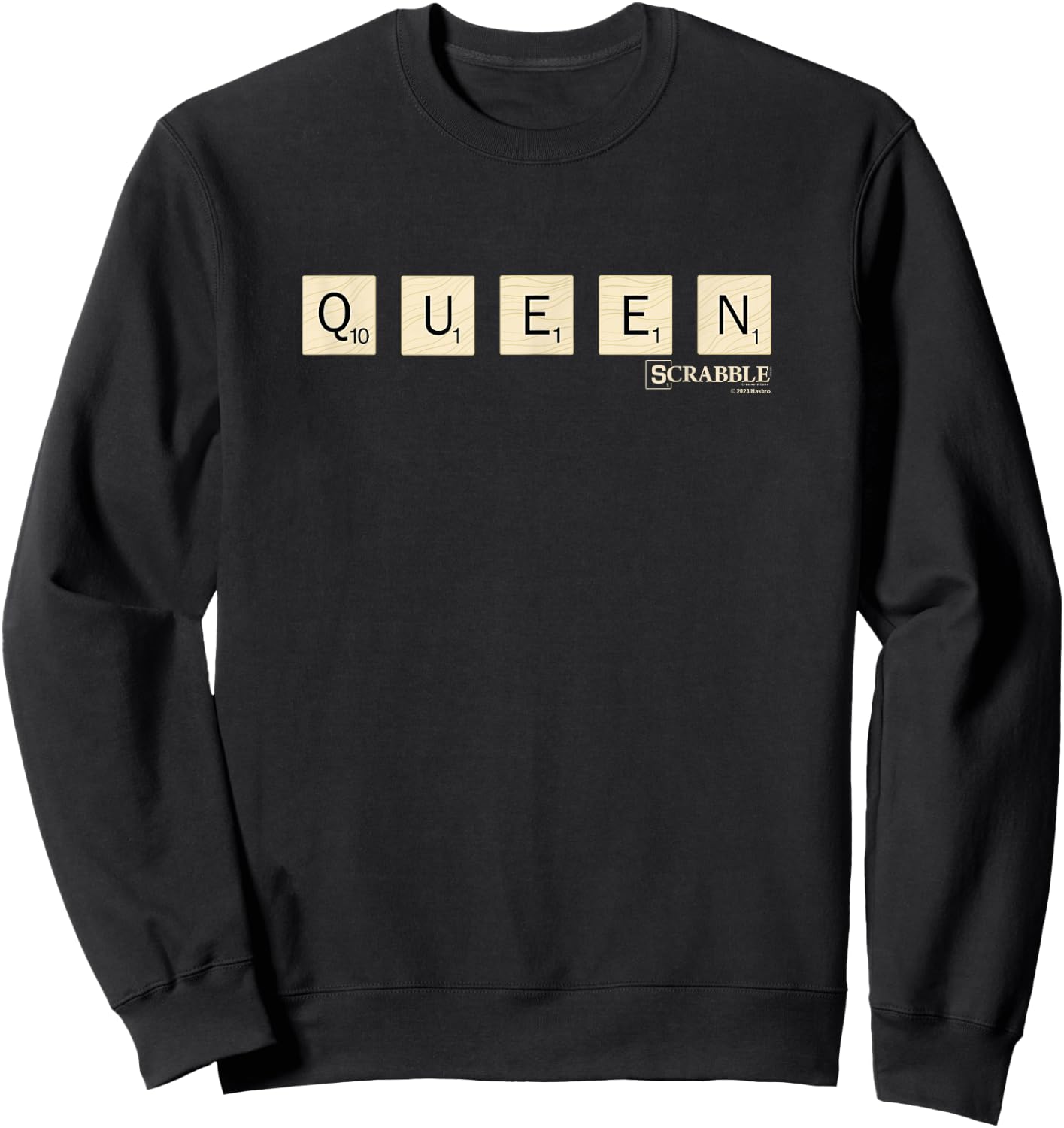 Scrabble Queen Vintage Letter Tiles Logo Sweatshirt - Sweatshirt | Black