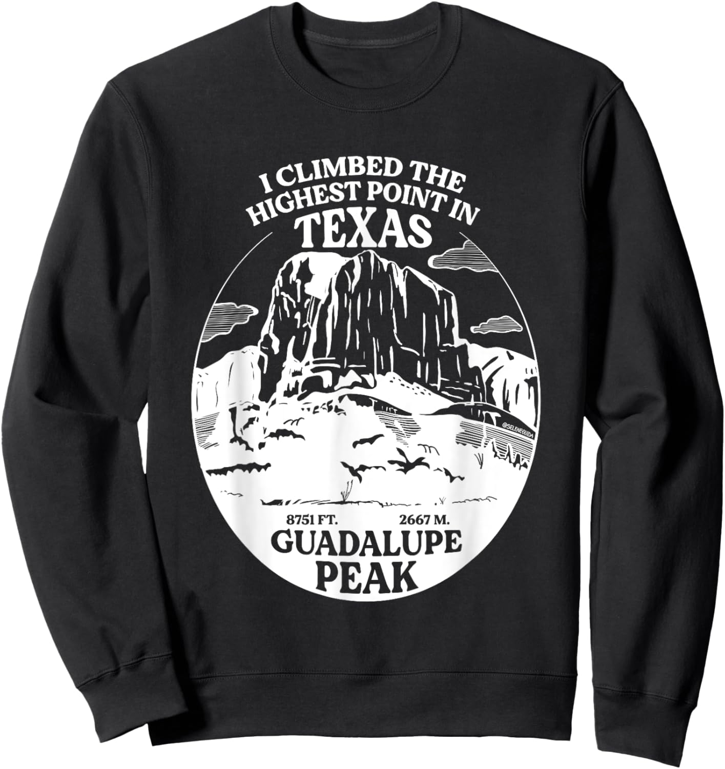 I Climbed Guadalupe Peak- The Highest Point In Texas Sweatshirt - Sweatshirt | Black