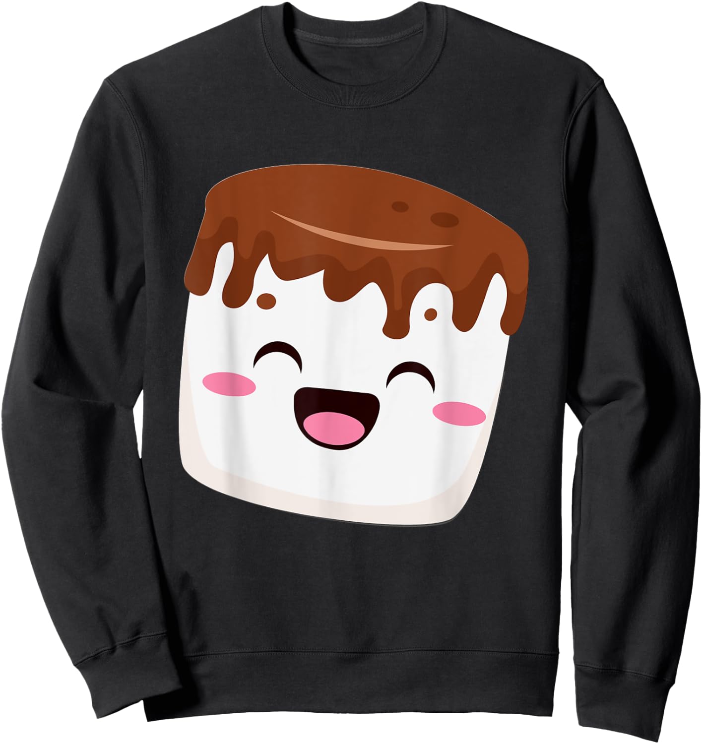 Kawaii Halloween Group Costume S'mores Chocolate Marshmallow Sweatshirt - Sweatshirt | Black