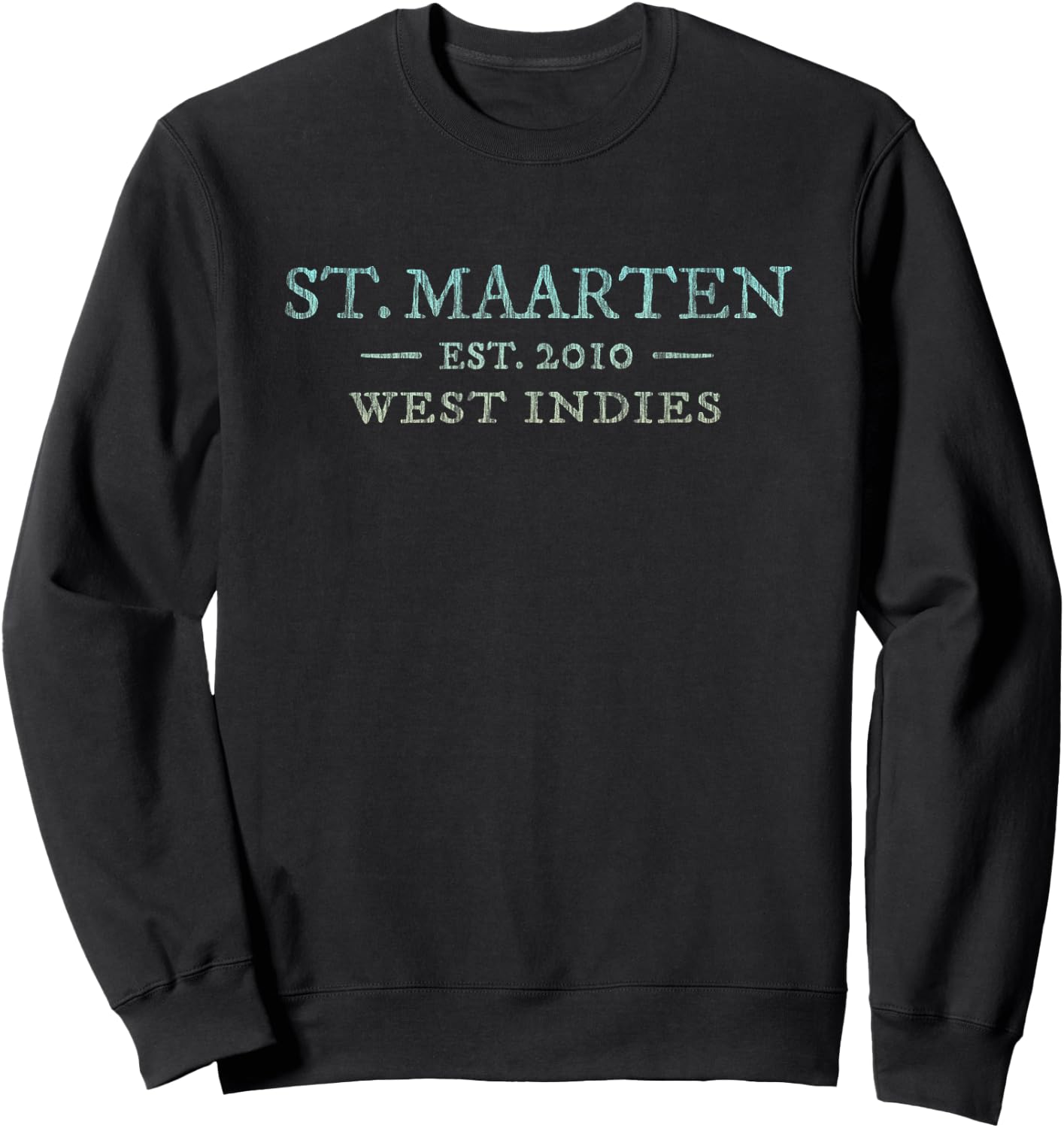 St Maarten Colorful Throwback Letter Souvenir Sweatshirt - Sweatshirt | Black