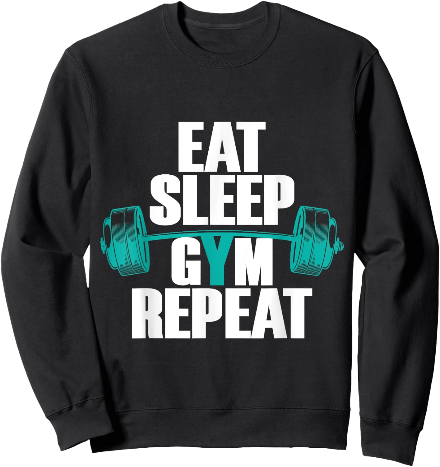 Bodybuilding funny Eat Sleep Gym Repeat Sweatshirt - Sweatshirt | Black