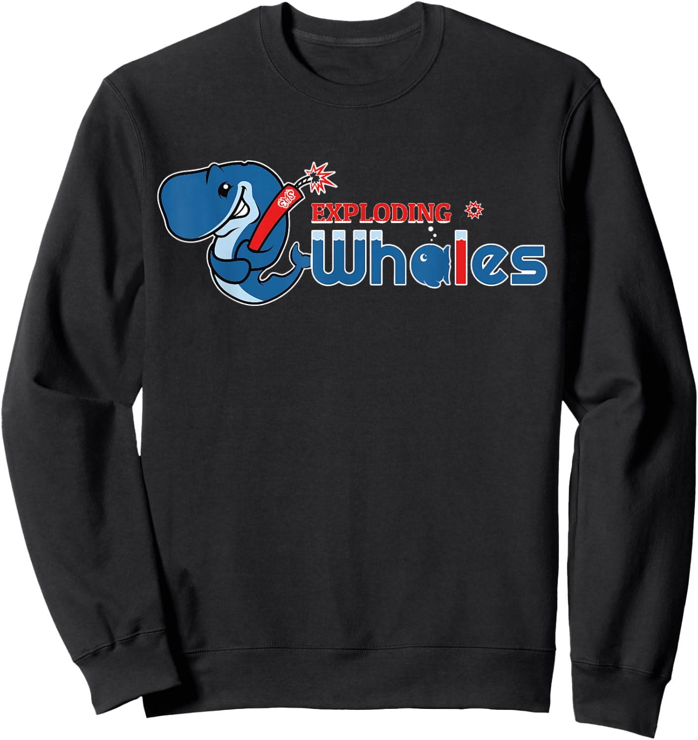 Exploding Whales Funny Whale Joke Sweatshirt - Sweatshirt | Black