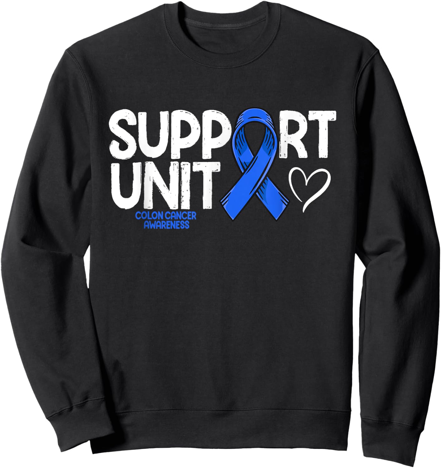 Colon Cancer Support Unit Family Blue Colon Cancer Awareness Sweatshirt - Sweatshirt | Black