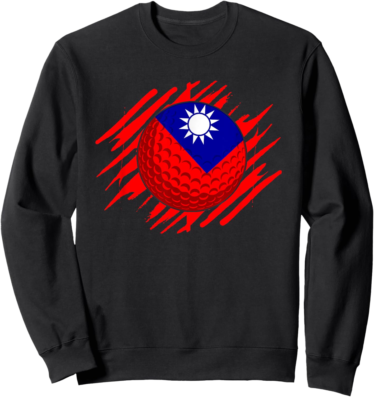 Golf Ball With The Flag Of Taiwan Sweatshirt - Sweatshirt | Black
