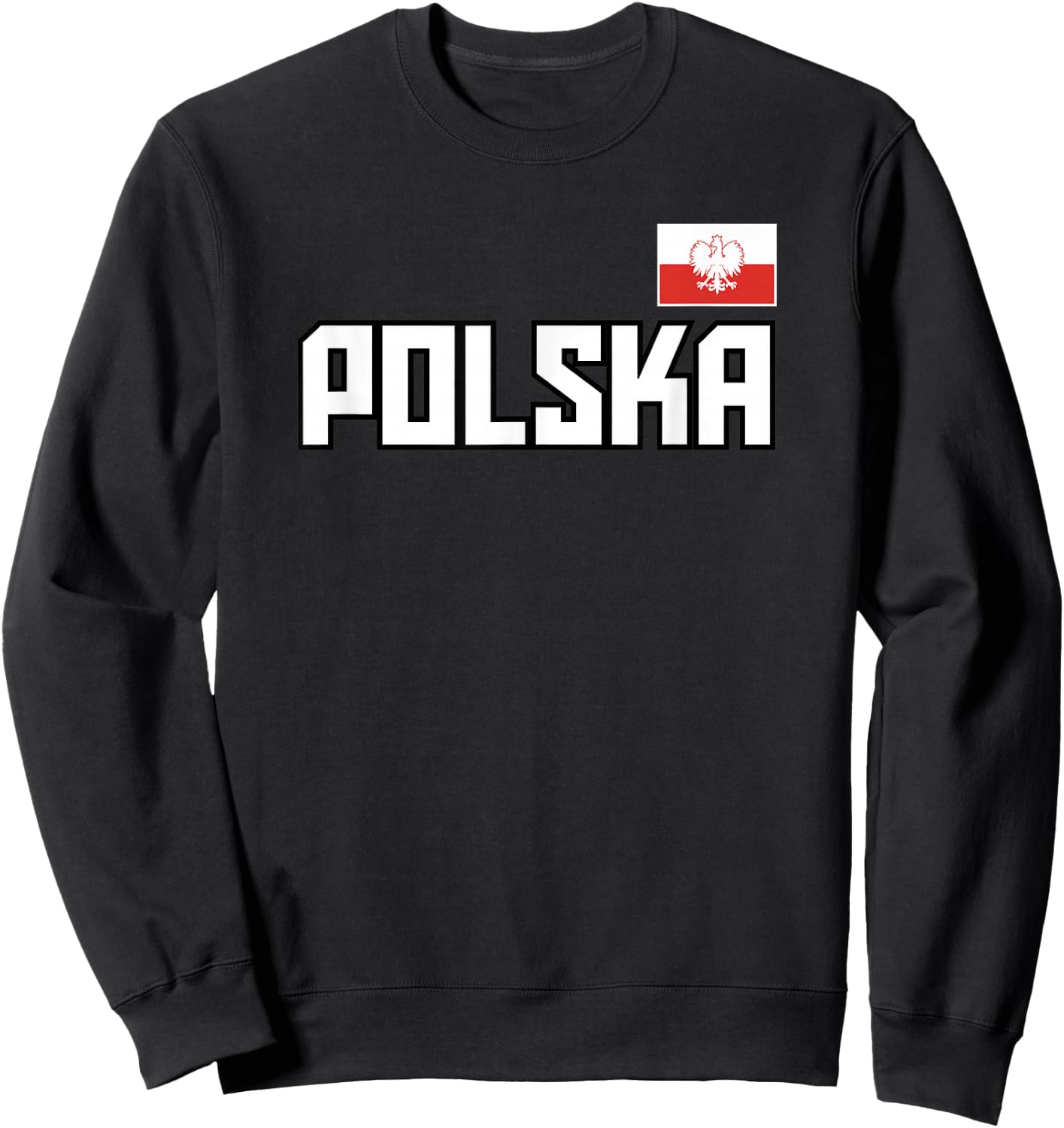 Polska Flag Poland Polish Pride Athletic Style Country Sweatshirt - Sweatshirt | Black