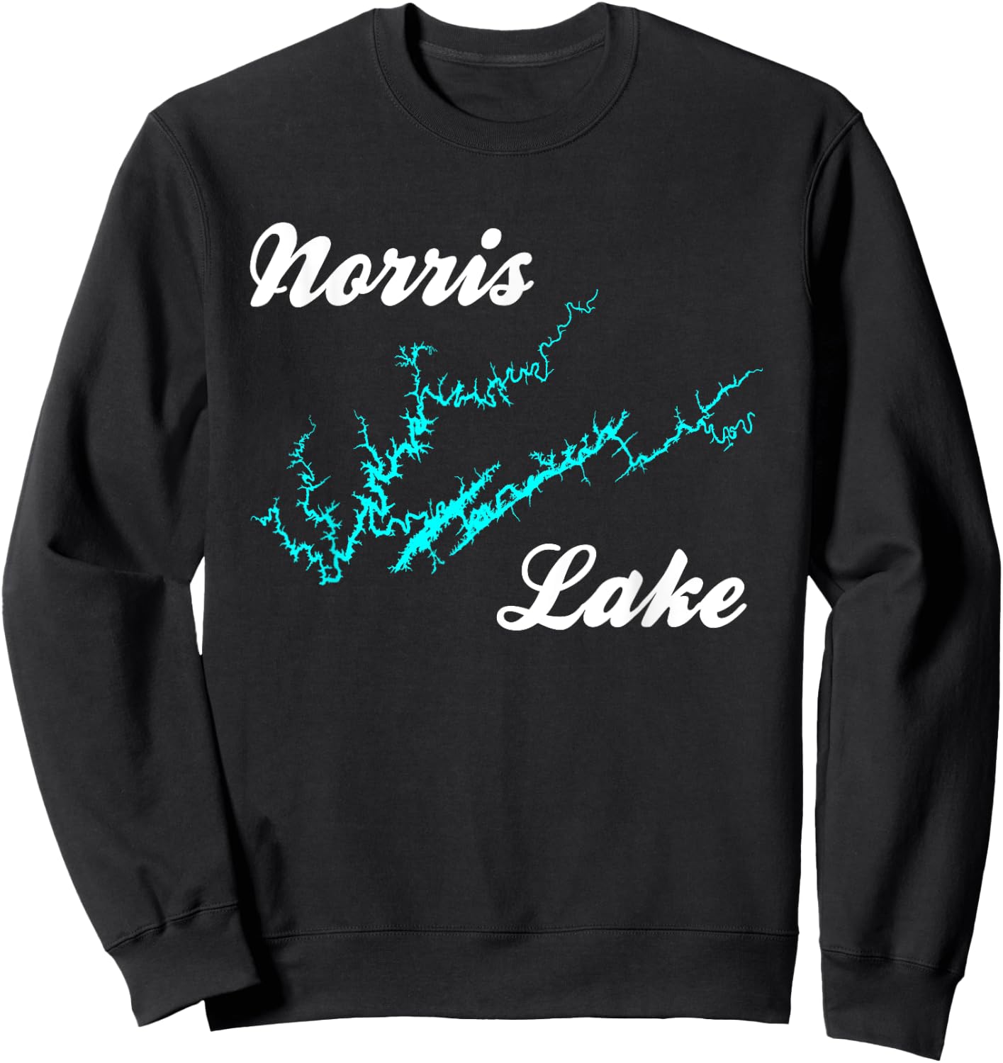 Minimalist Norris Lake, Tennessee Sweatshirt - Sweatshirt | Black