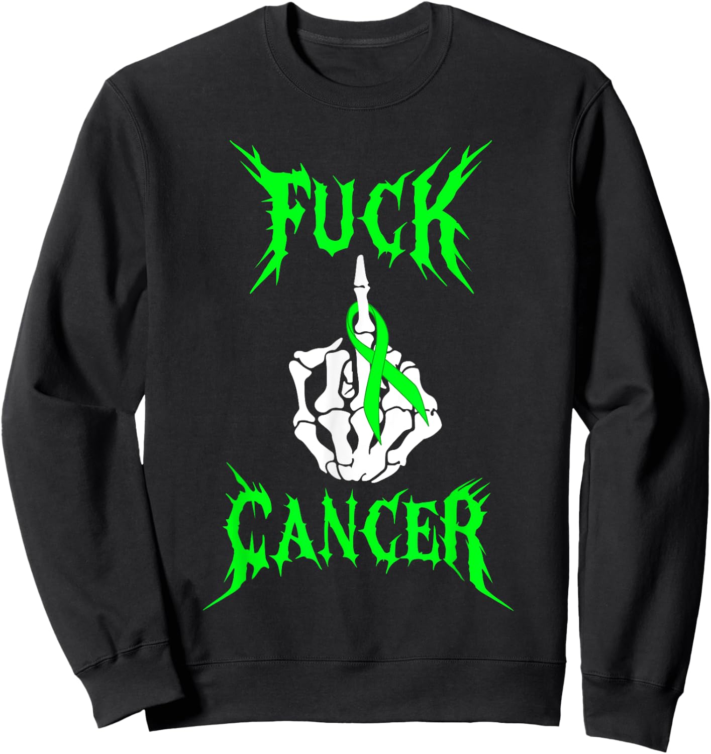 Fuck Cancer Rock Tattoos Warrior Non-Hodgkin Lymphoma Cancer Sweatshirt - Sweatshirt | Black