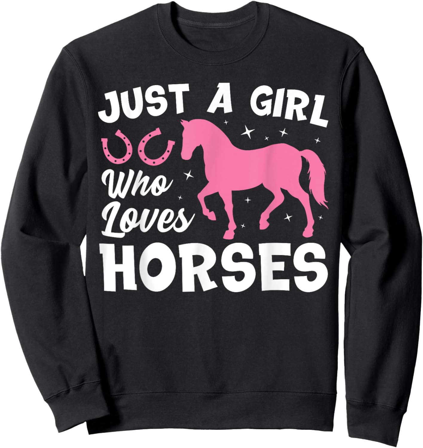 Cute Horse Design Girls Horse Riding Equestrian Sweatshirt - Sweatshirt | Black