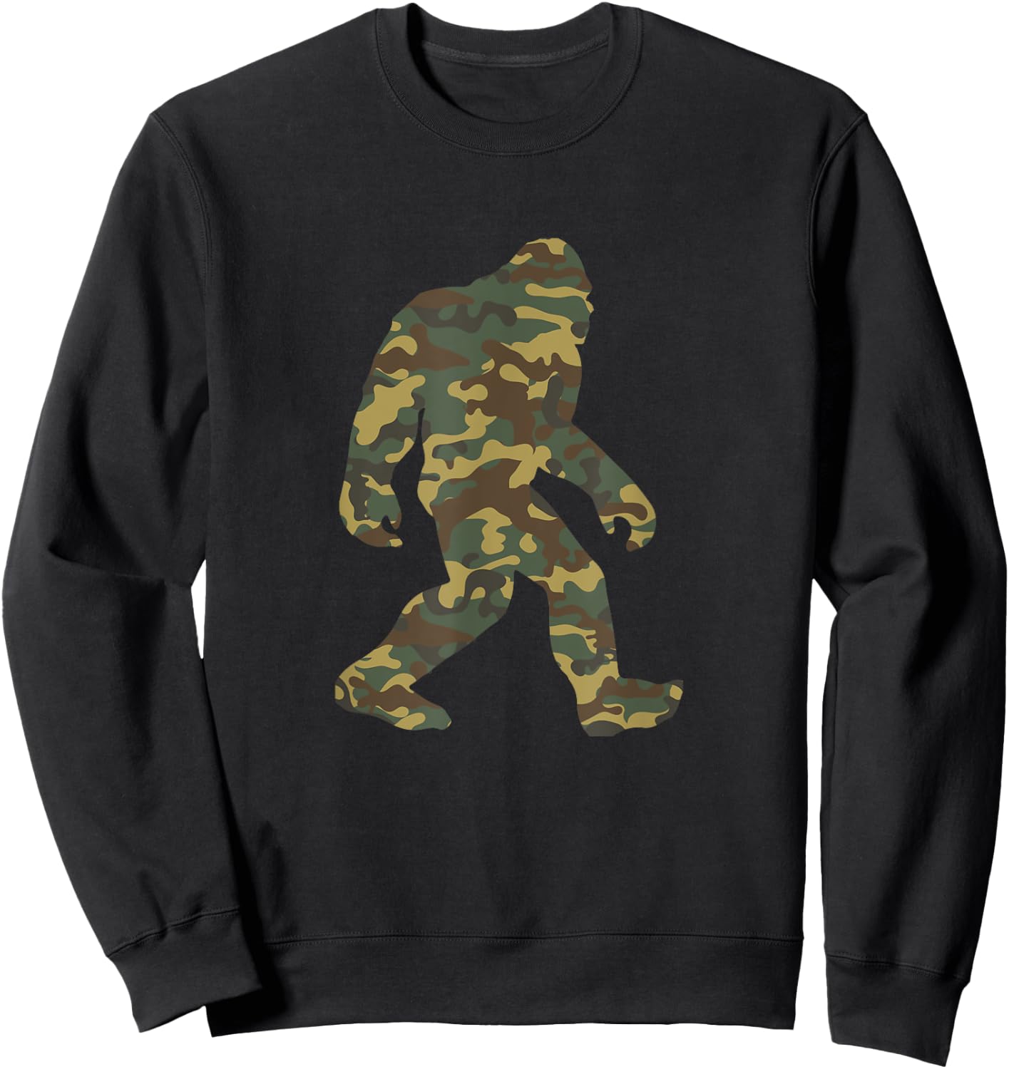 Camouflage Bigfoot Sasquatch Camo Army Pattern Big Foot Sweatshirt - Sweatshirt | Black