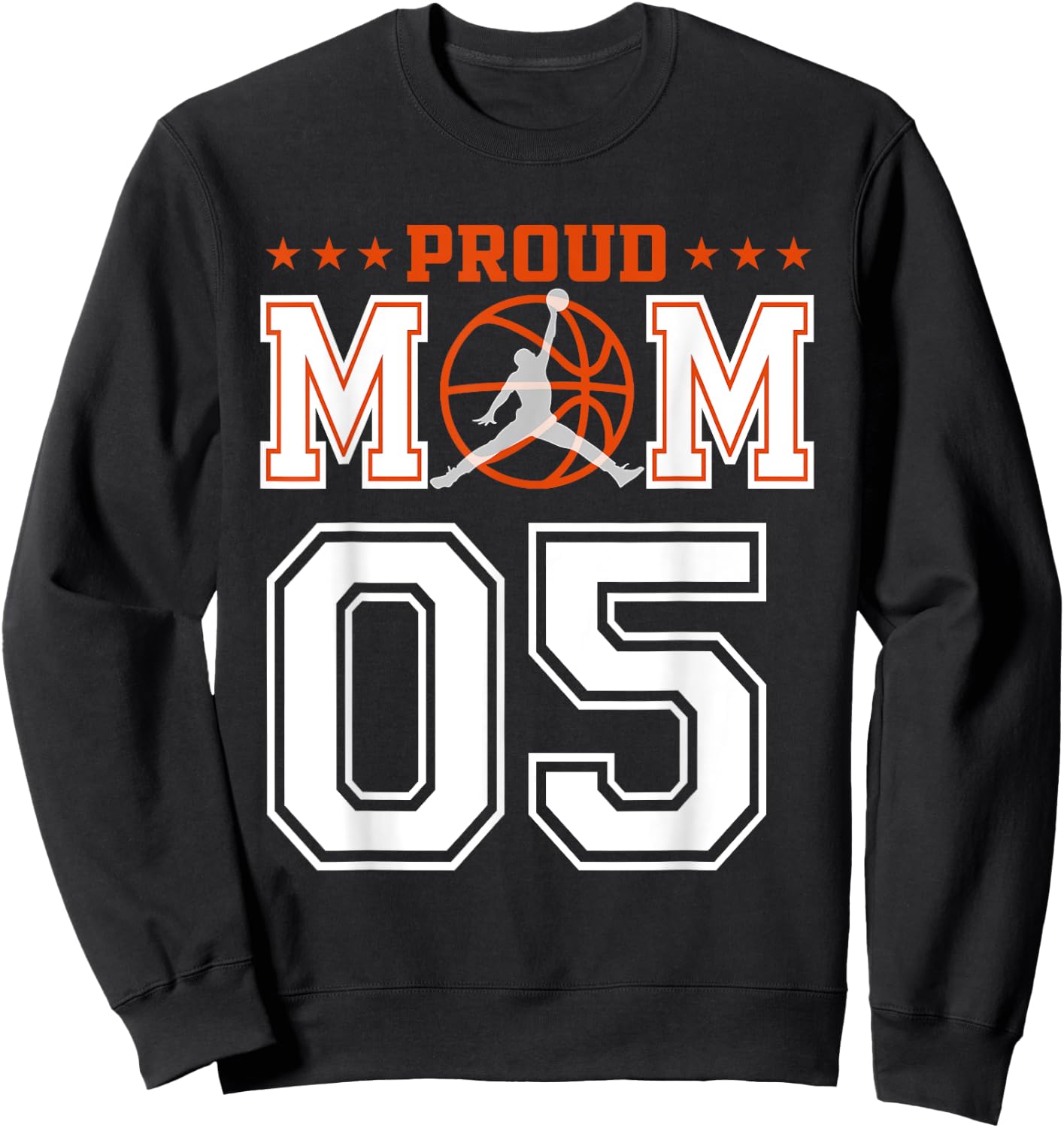 Custom Number 05 Proud Basketball Mom Personalized Sport Lov Sweatshirt - Sweatshirt | Black