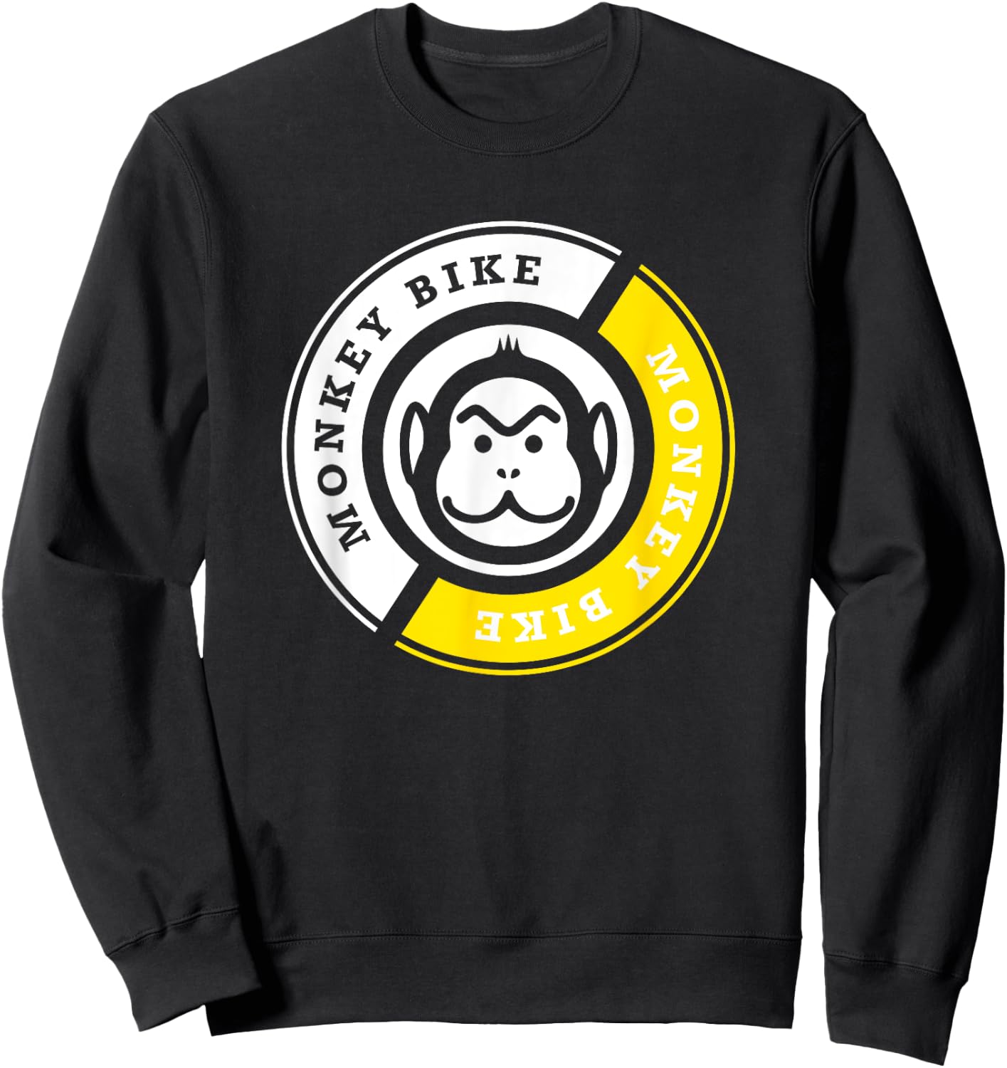 Monkey Bike Yellow Graphic Sweatshirt - Sweatshirt | Black
