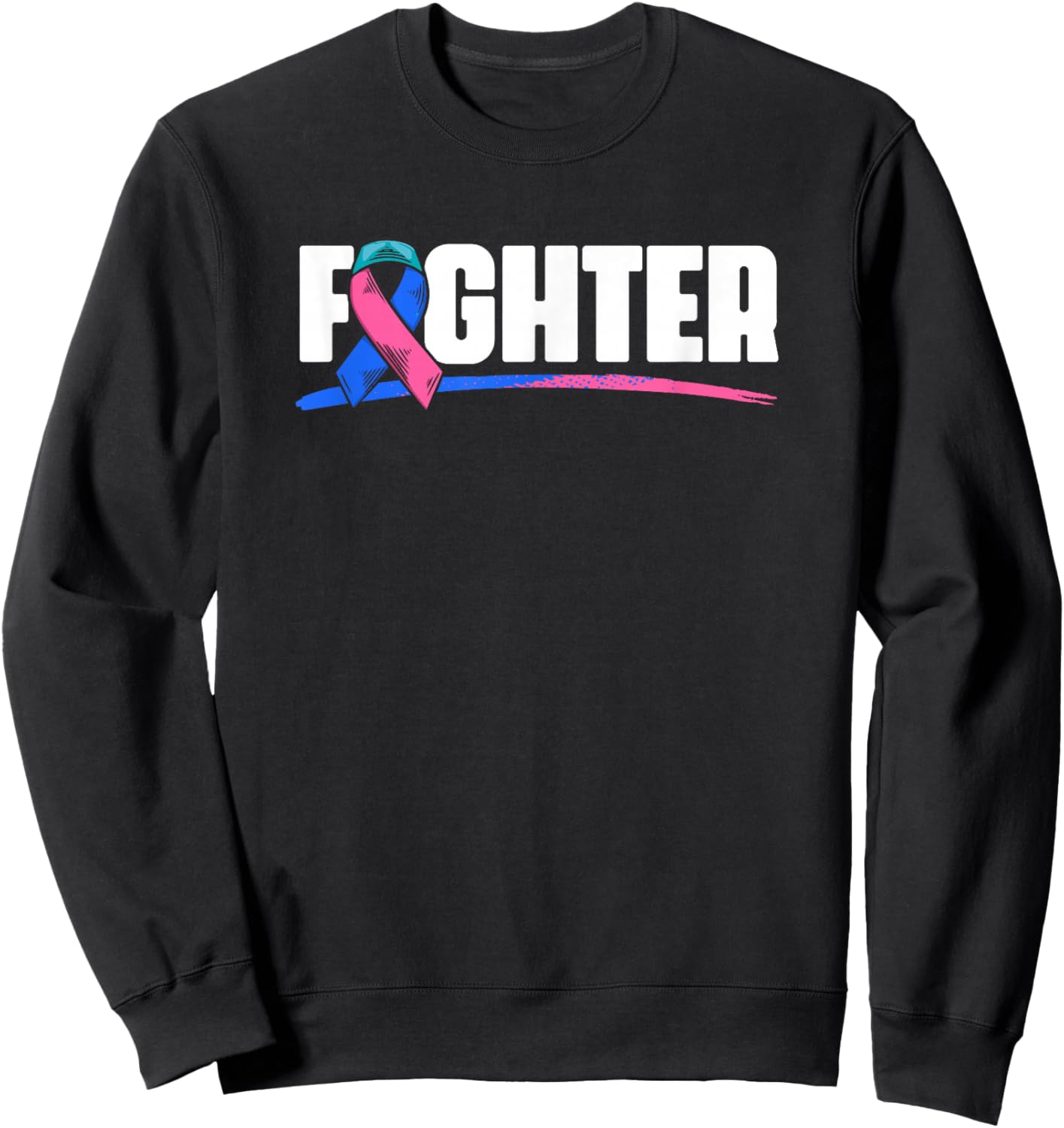 Thyroid Fighter - Thyroid Cancer Survivor Thyroid Cancer Sweatshirt - Sweatshirt | Black