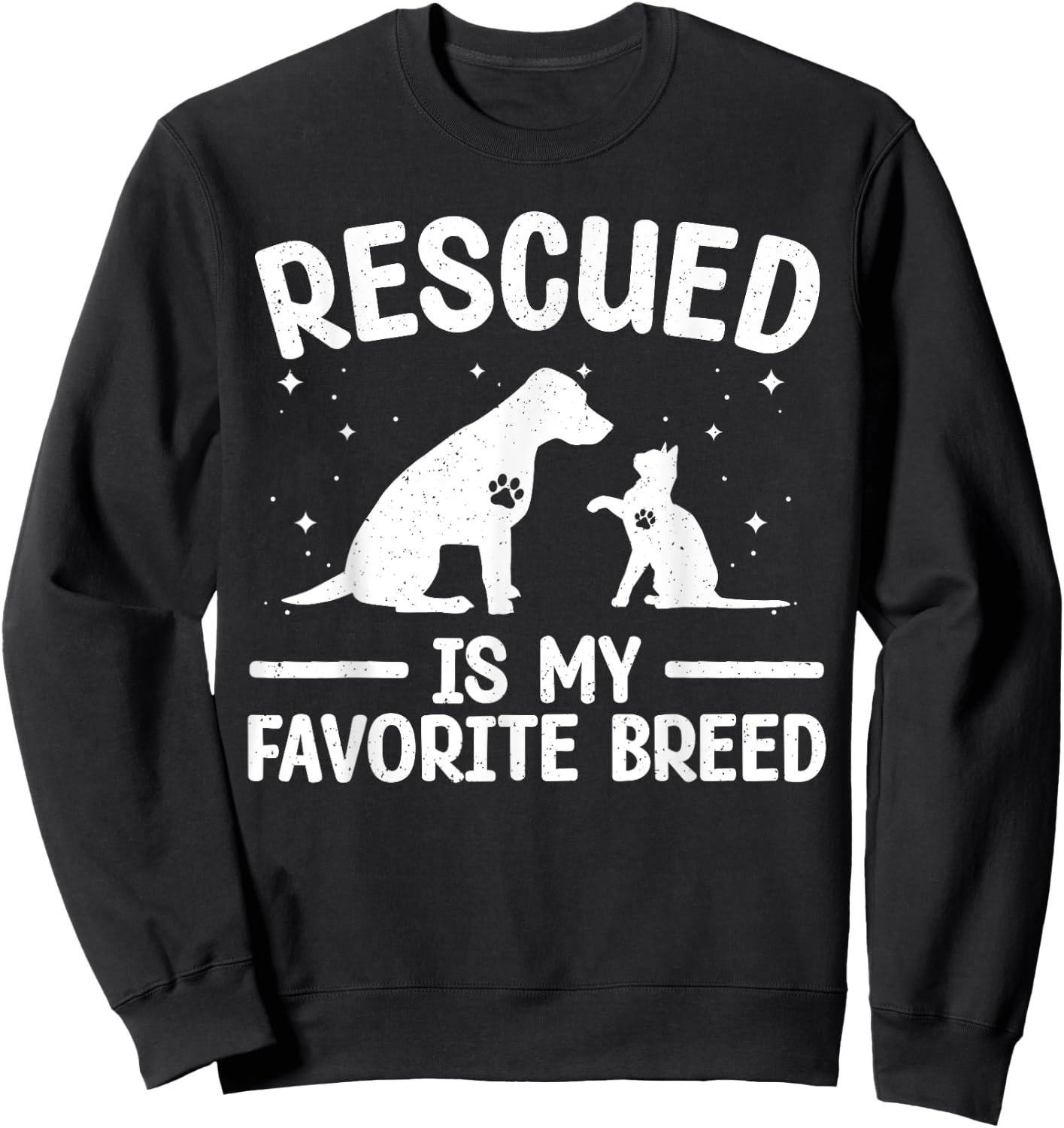 Animal Rescue Art Women Dog Cat Pet Rescuer Lover Sweatshirt - Sweatshirt | Black