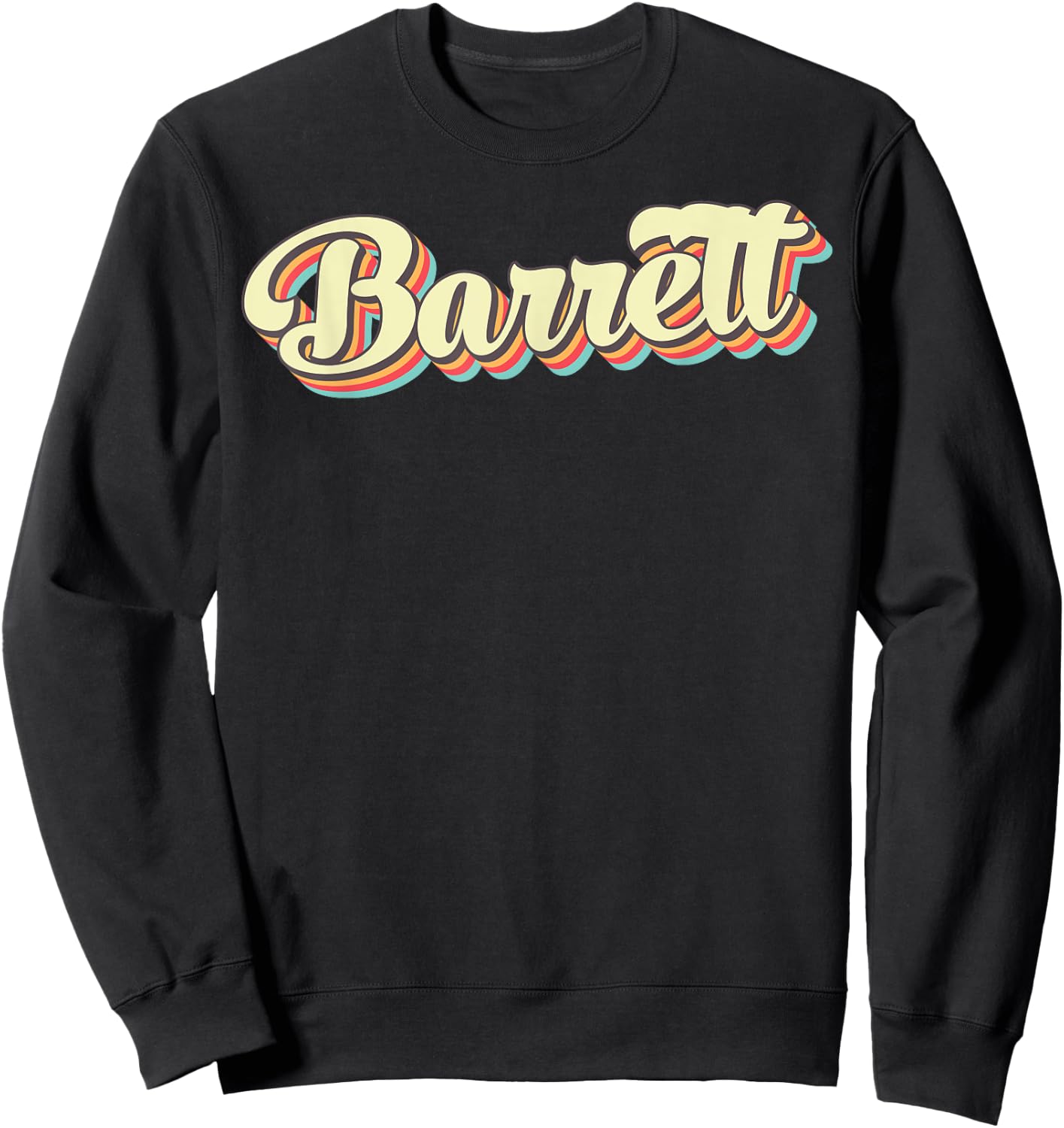 Barrett Retro Art Baseball Font Vintage Sweatshirt - Sweatshirt | Black