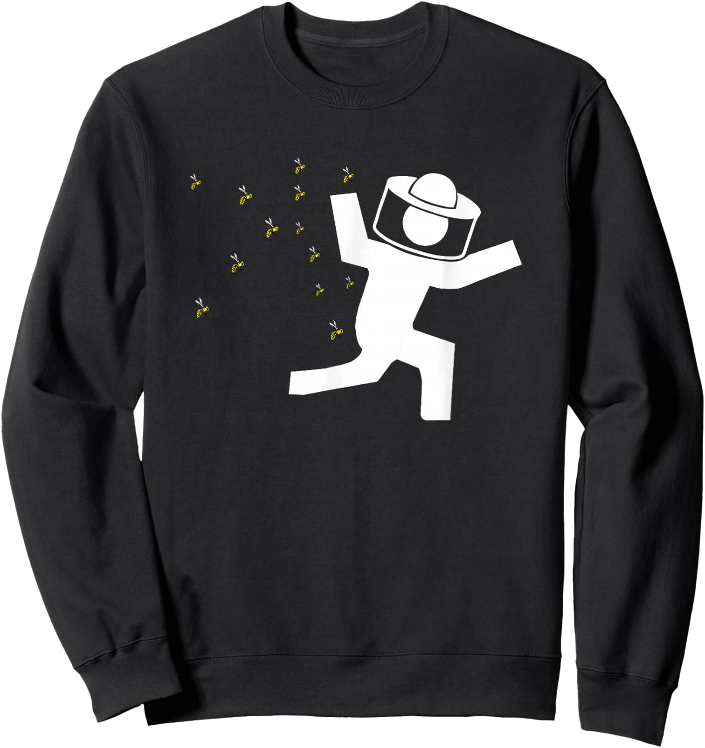 Beekeeper Chased by Bees Funny Running Beekeeper Sweatshirt - Sweatshirt | Black