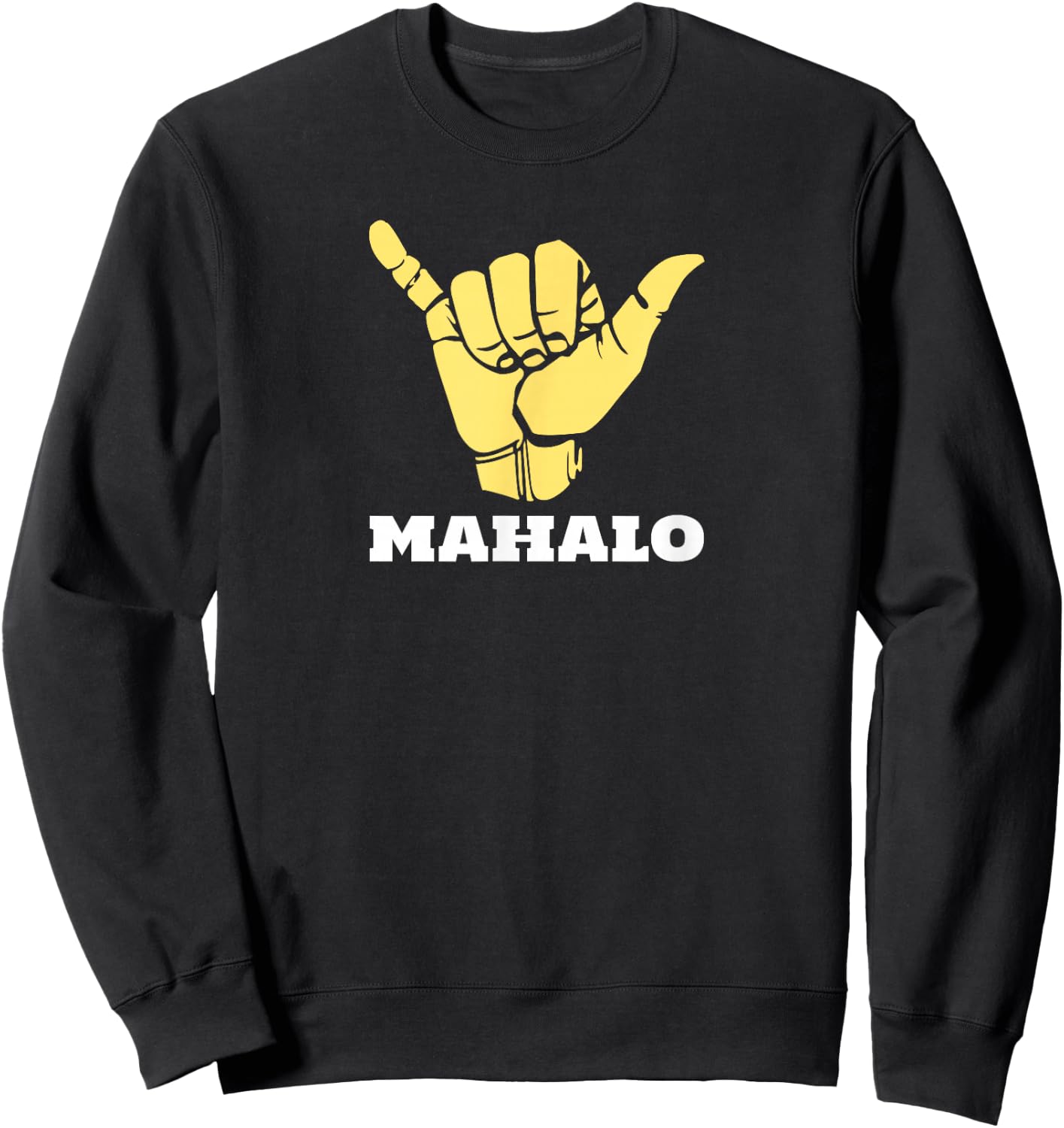 Hawaiian Shaka Gratitude - Mahalo Sweatshirt - Sweatshirt | Black
