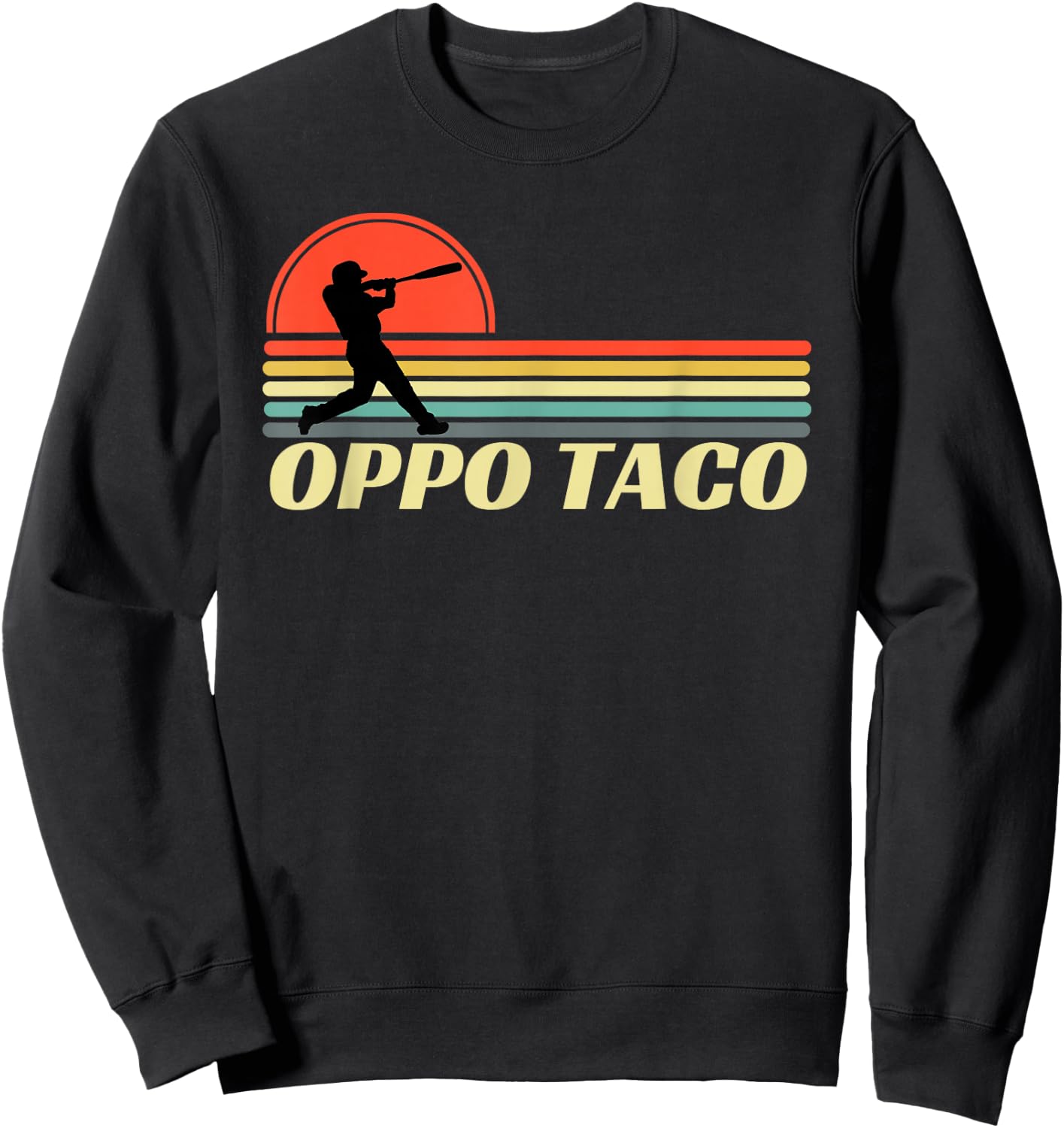 Retro Baseball Oppo Taco Home Run Sweatshirt - Sweatshirt | Black
