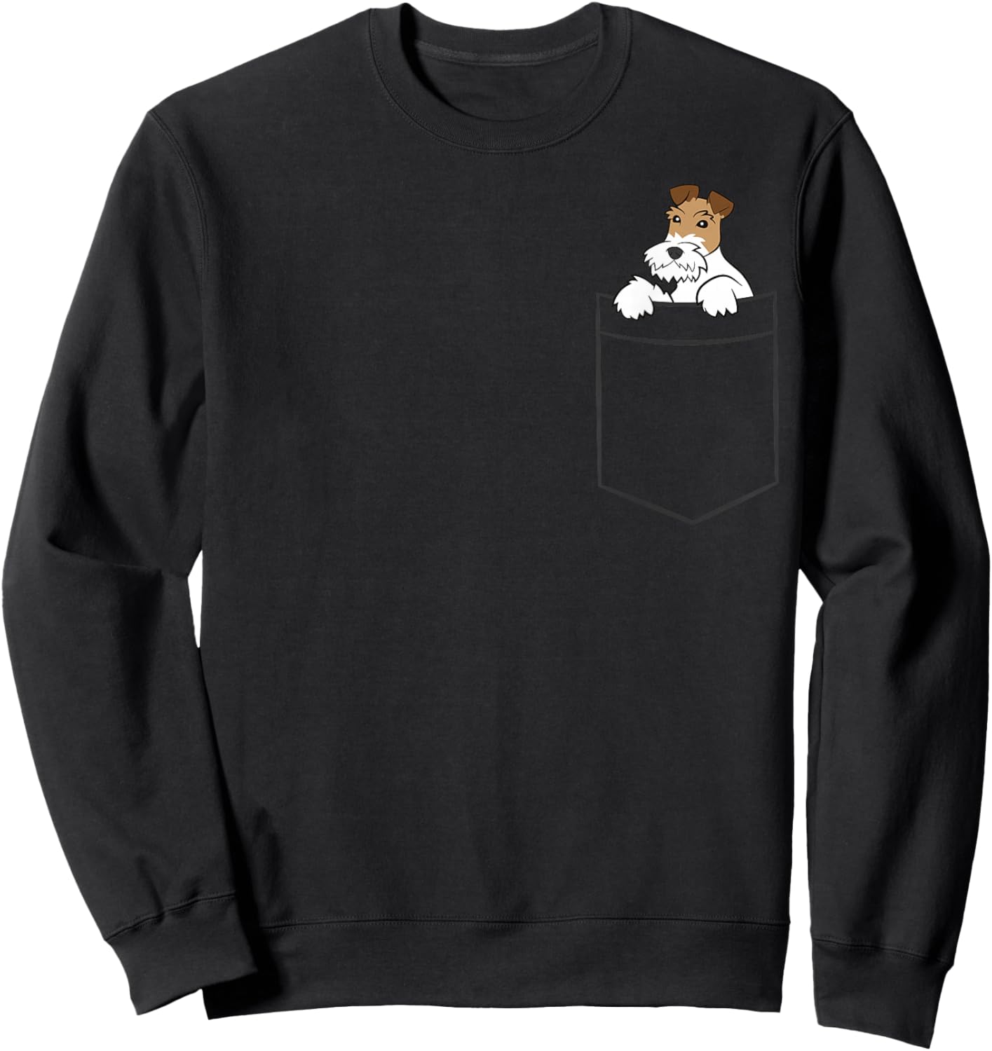 Wire Fox Terrier In The Pocket Cute Wire Fox Terrier Sweatshirt - Sweatshirt | Black