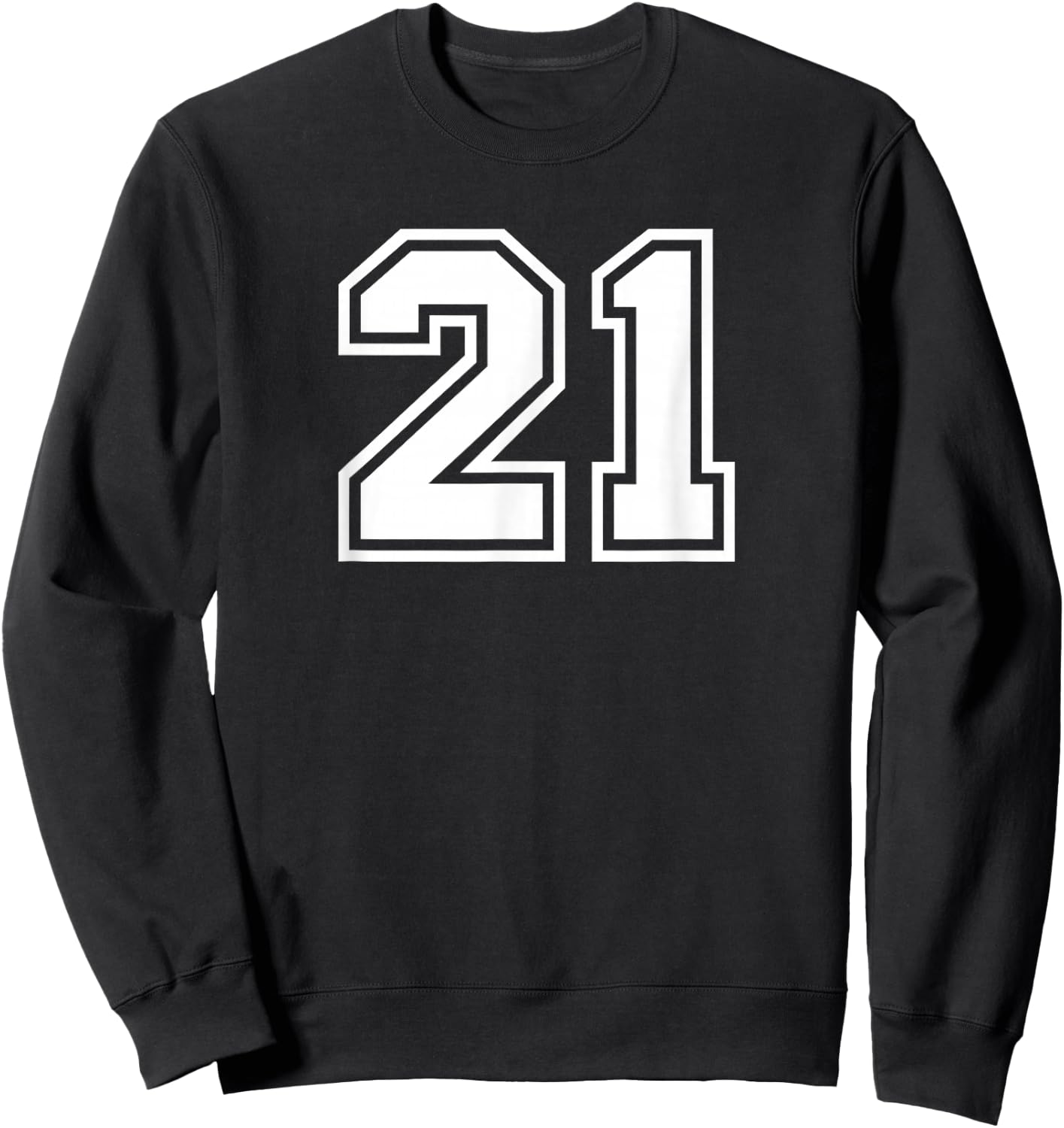 Number #21 Sport White Number Sweatshirt - Sweatshirt | Black