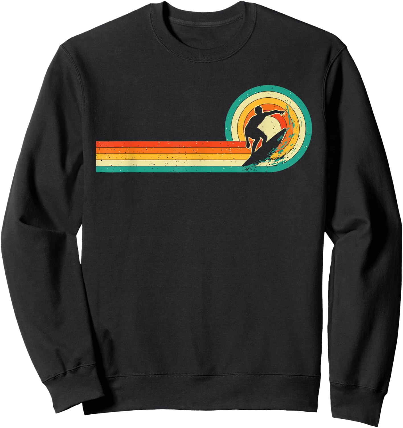 Retro Vintage Surfing Board Lover - Beach Surfboarder Waves Men Women Girls Kids Sweatshirt - Sweatshirt | Black