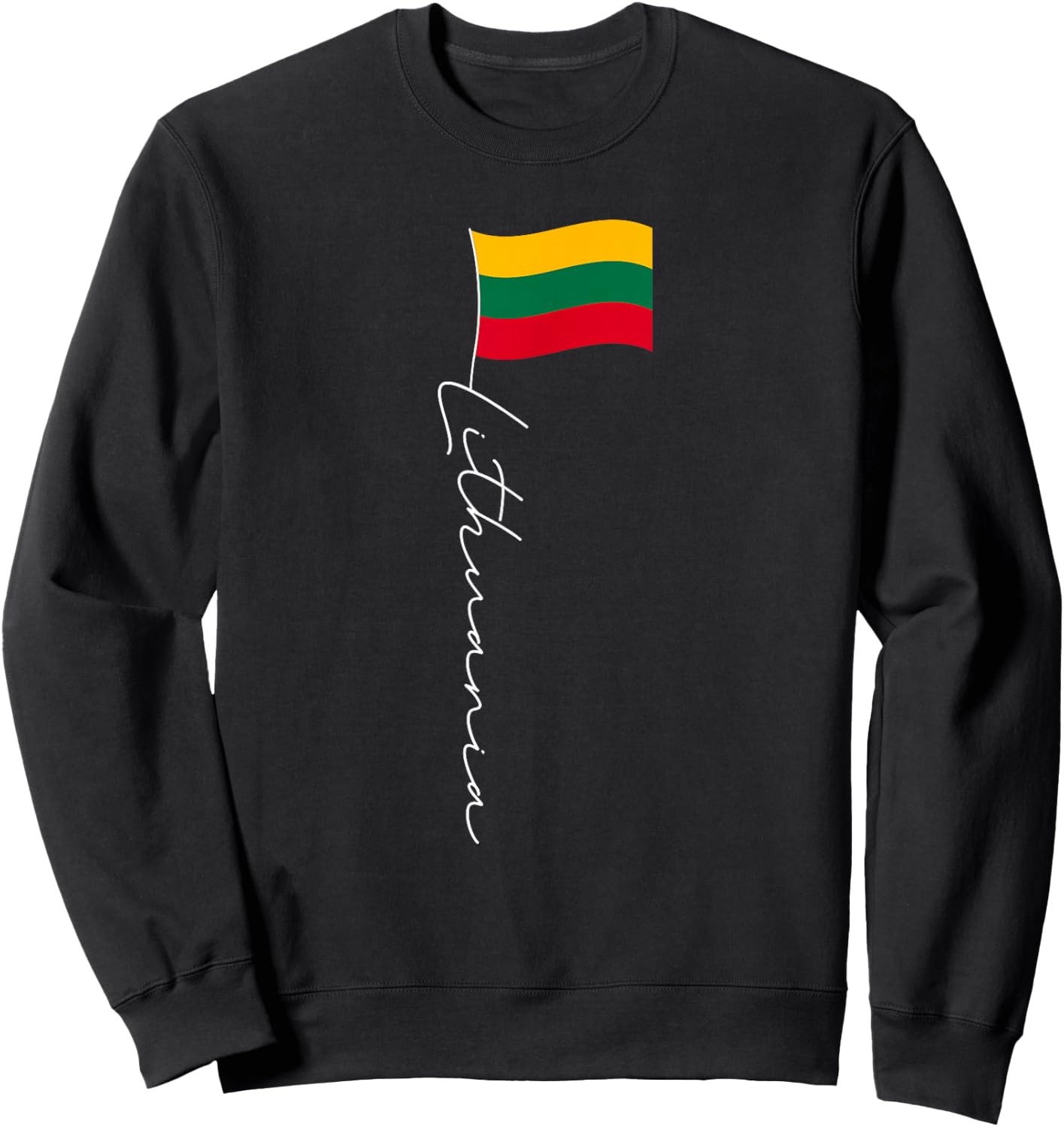 Lithuania Signature Flag Pole White - Lithuanian Flag Sweatshirt - Sweatshirt | Black
