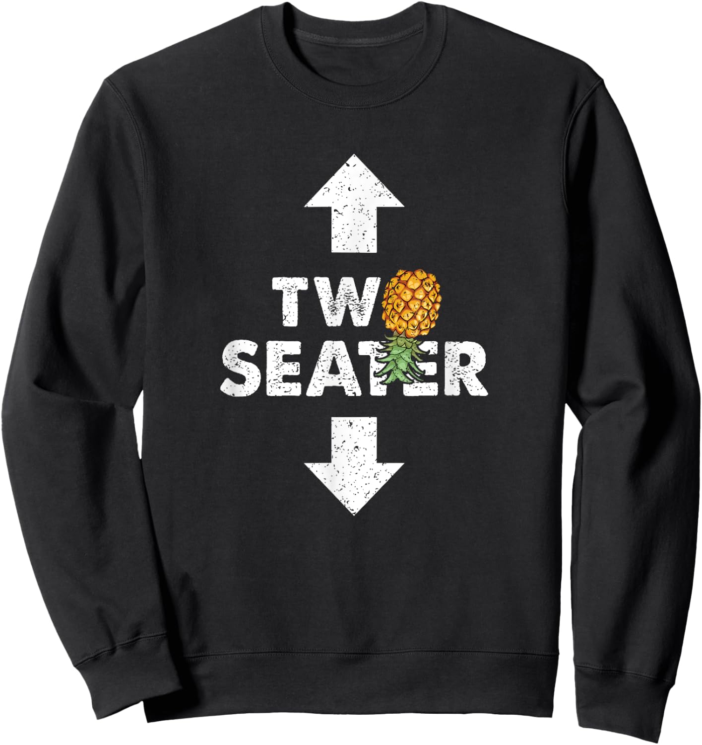 Two Seater Swinger Funny Upside Down Pineapple Swinger Sweatshirt - Sweatshirt | Black