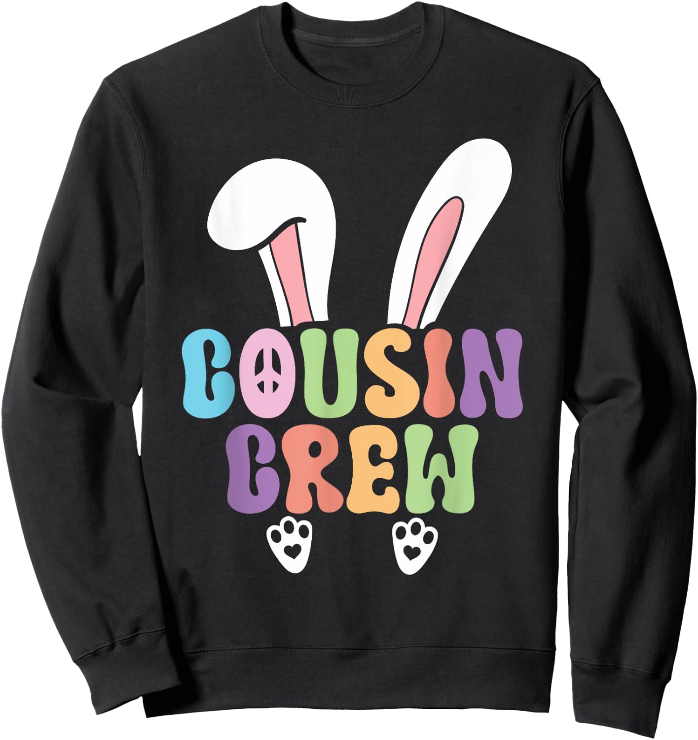 Cousin Crew Easter Bunny Family Matching Toddler Boys Girls Sweatshirt - Sweatshirt | Black