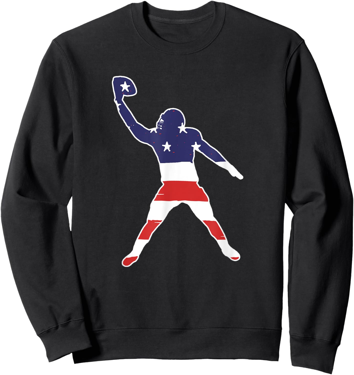One Hand Catch Football Wide Receiver Flag Sweatshirt - Sweatshirt | Black