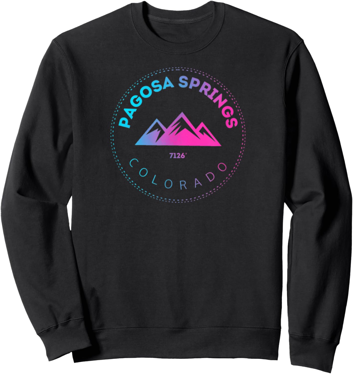 Pagosa Springs Colorado Mountain Town - Retro CO Skiing Sweatshirt - Sweatshirt | Black