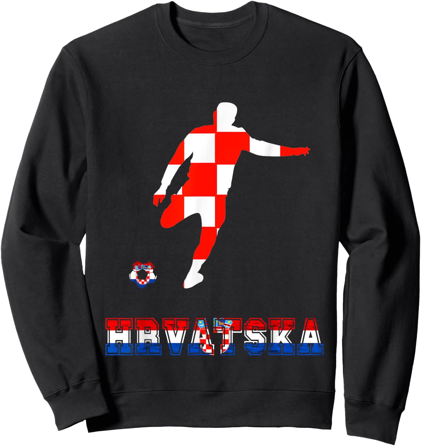 Hrvatska Soccer Team Croatian Football Player Croatia Sweatshirt - Sweatshirt | Black