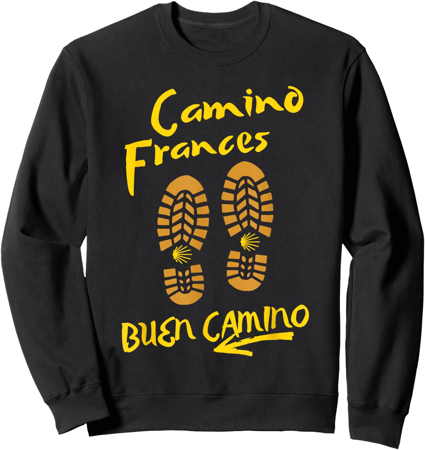CAMINO FRANCES, BUEN CAMINO, Hiking Boots Sweatshirt - Sweatshirt | Black