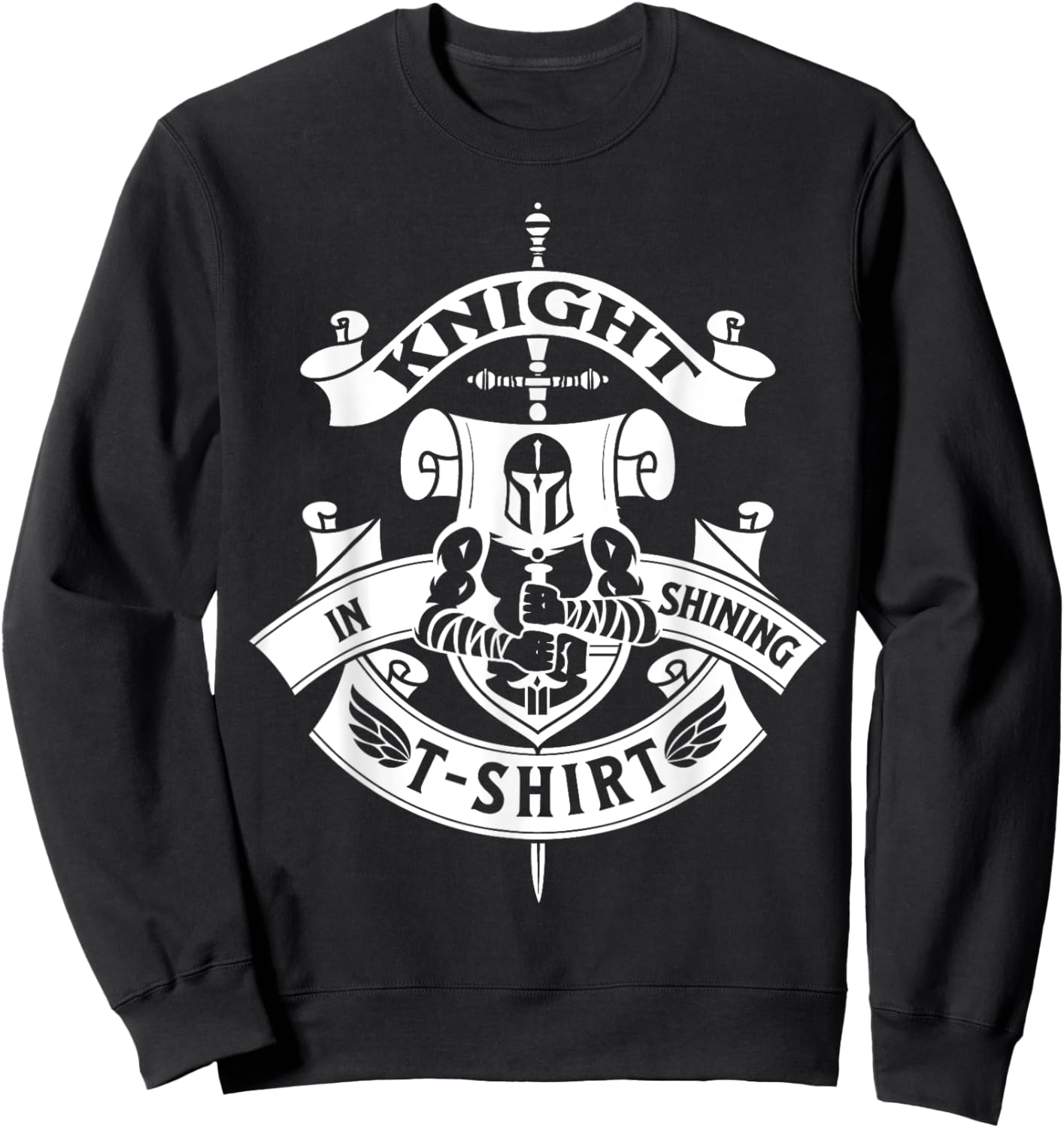 Ren Faire by Knight Medieval Renaissance Knight In Shining Armour for -Adults, Black, Short Sleeve, Classic Fit, Small Sweatshirt - Sweatshirt | Black