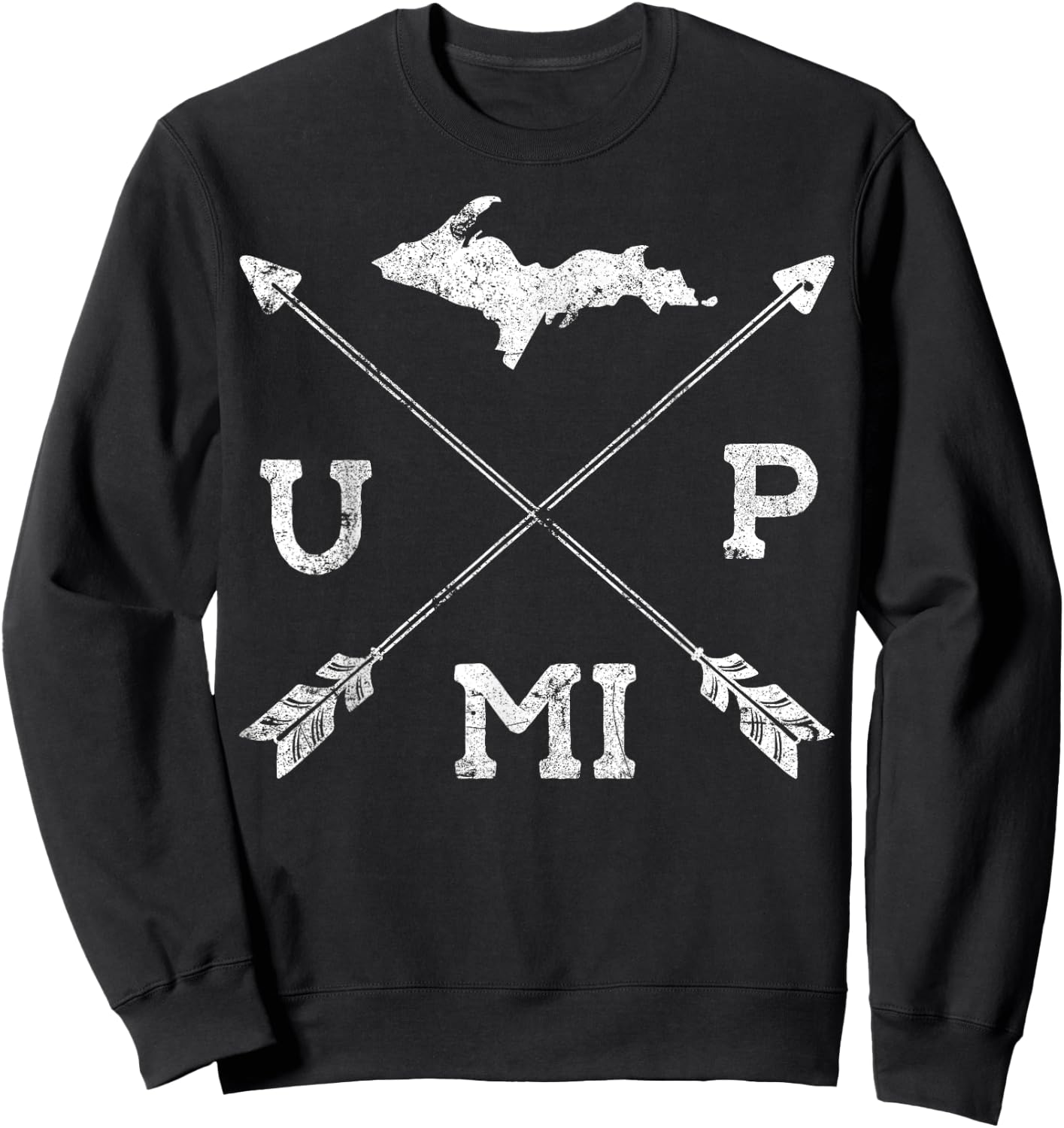 Great Lakes Michigan Yooper Michiganian MI Upper Peninsula Sweatshirt - Sweatshirt | Black