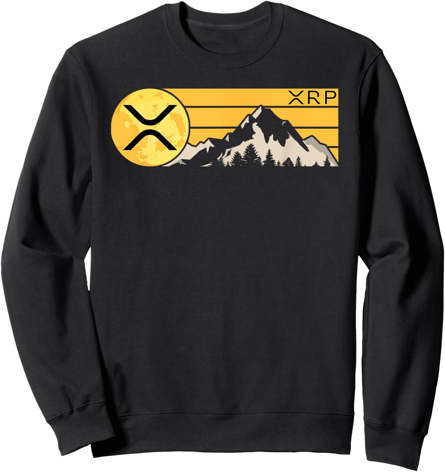 XRP Crypto Moon Mountain XRP Cryptocurrency Coin Sweatshirt - Sweatshirt | Black
