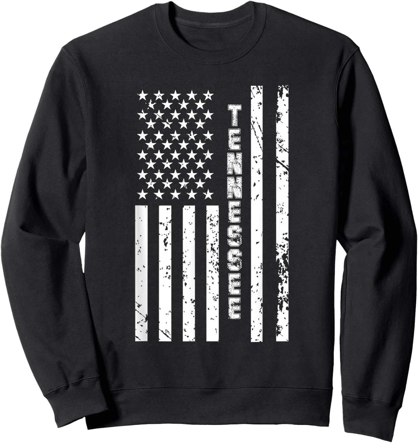 Tennessee United States Patriotic American Flag Sweatshirt - Sweatshirt | Black