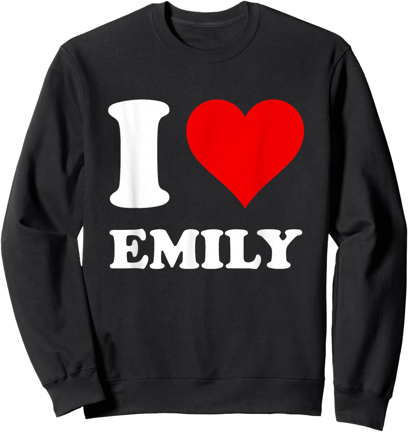Red Heart I Love Emily Sweatshirt - Sweatshirt | Black