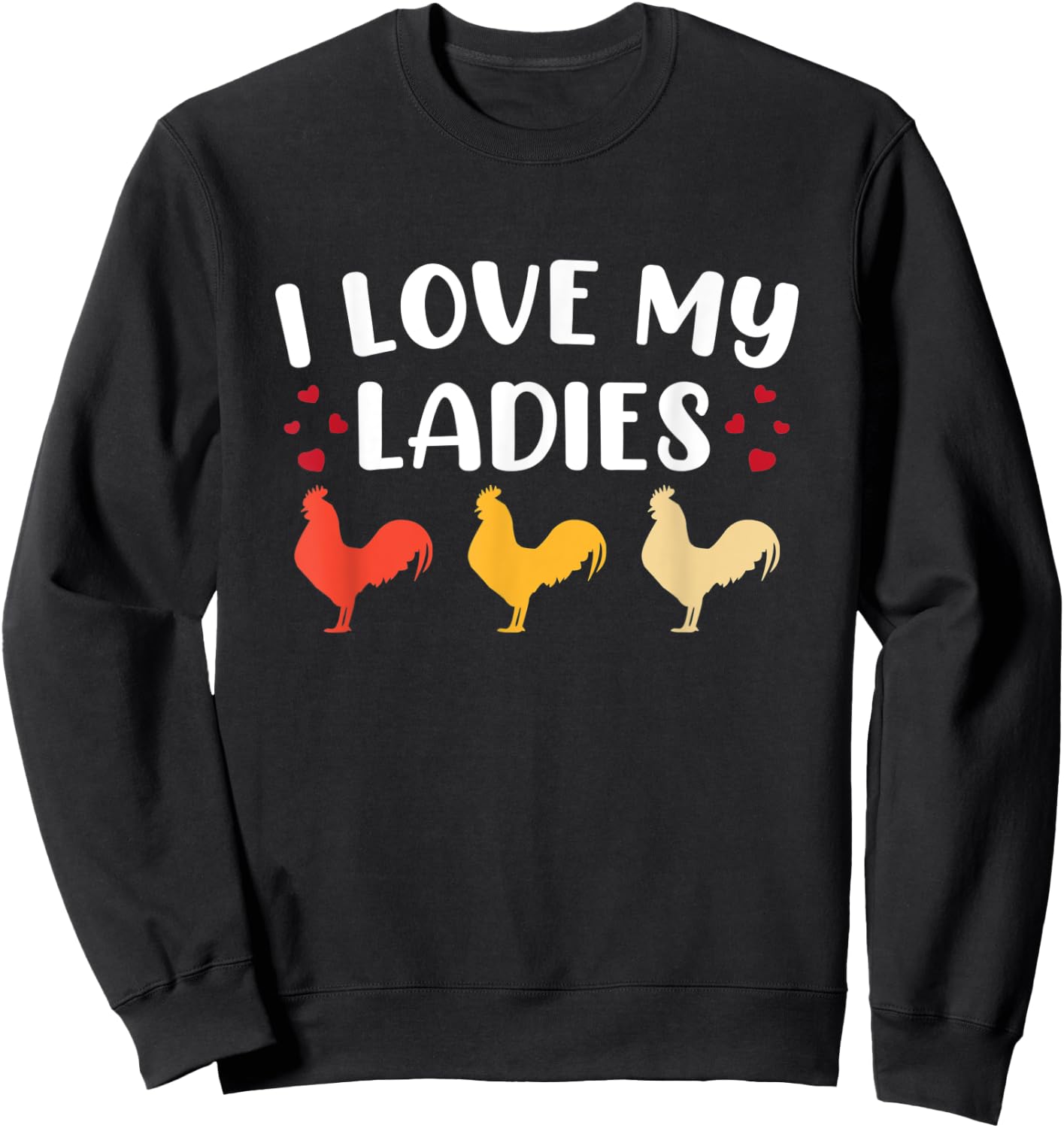 Funny Chicken Art Men Women Ladies Chicken Farmer Whisperer Sweatshirt - Sweatshirt | Black