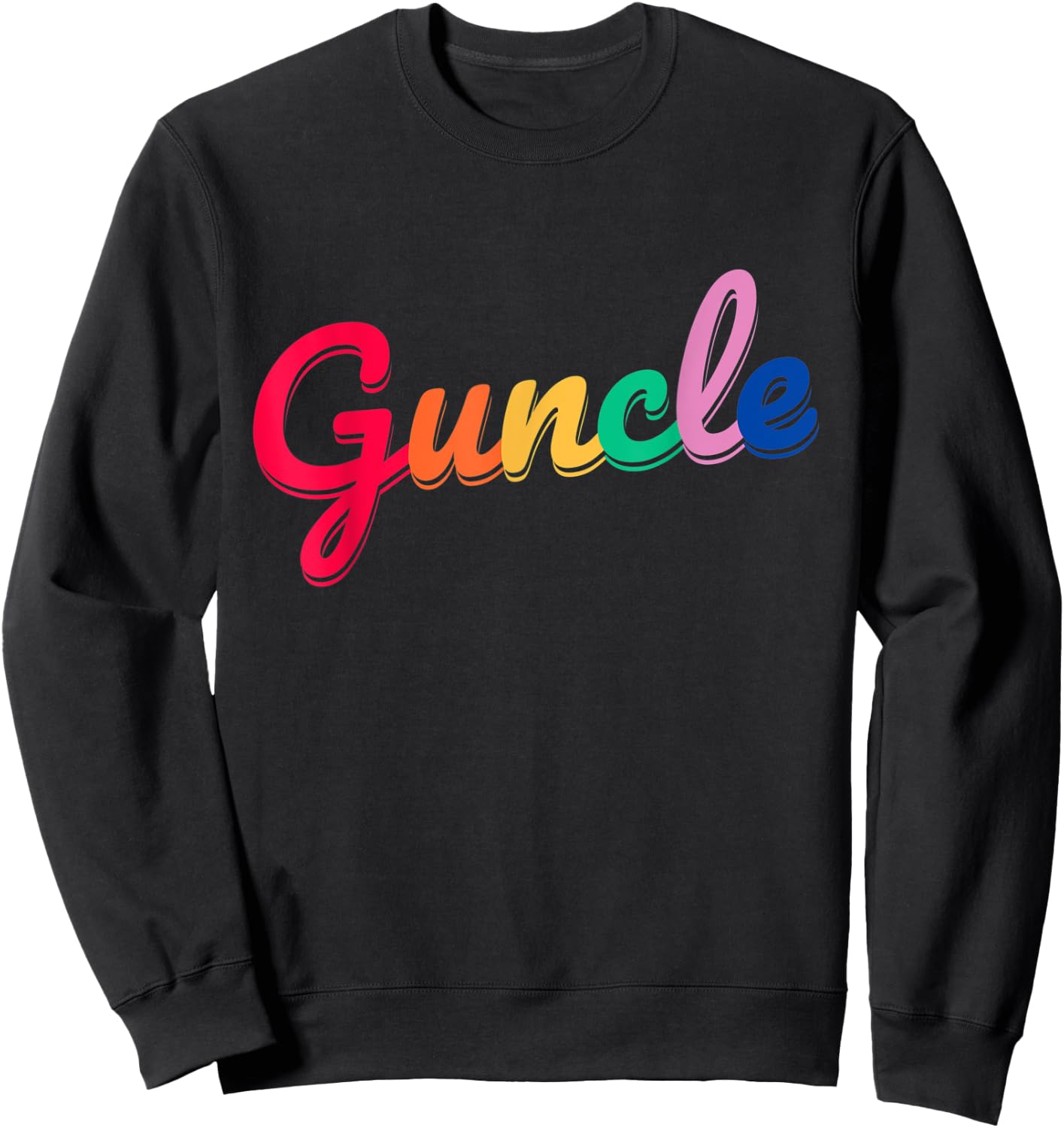 Fabulous Guncle Shirt - New Baby Gay Uncle Rainbow Sweatshirt - Sweatshirt | Black