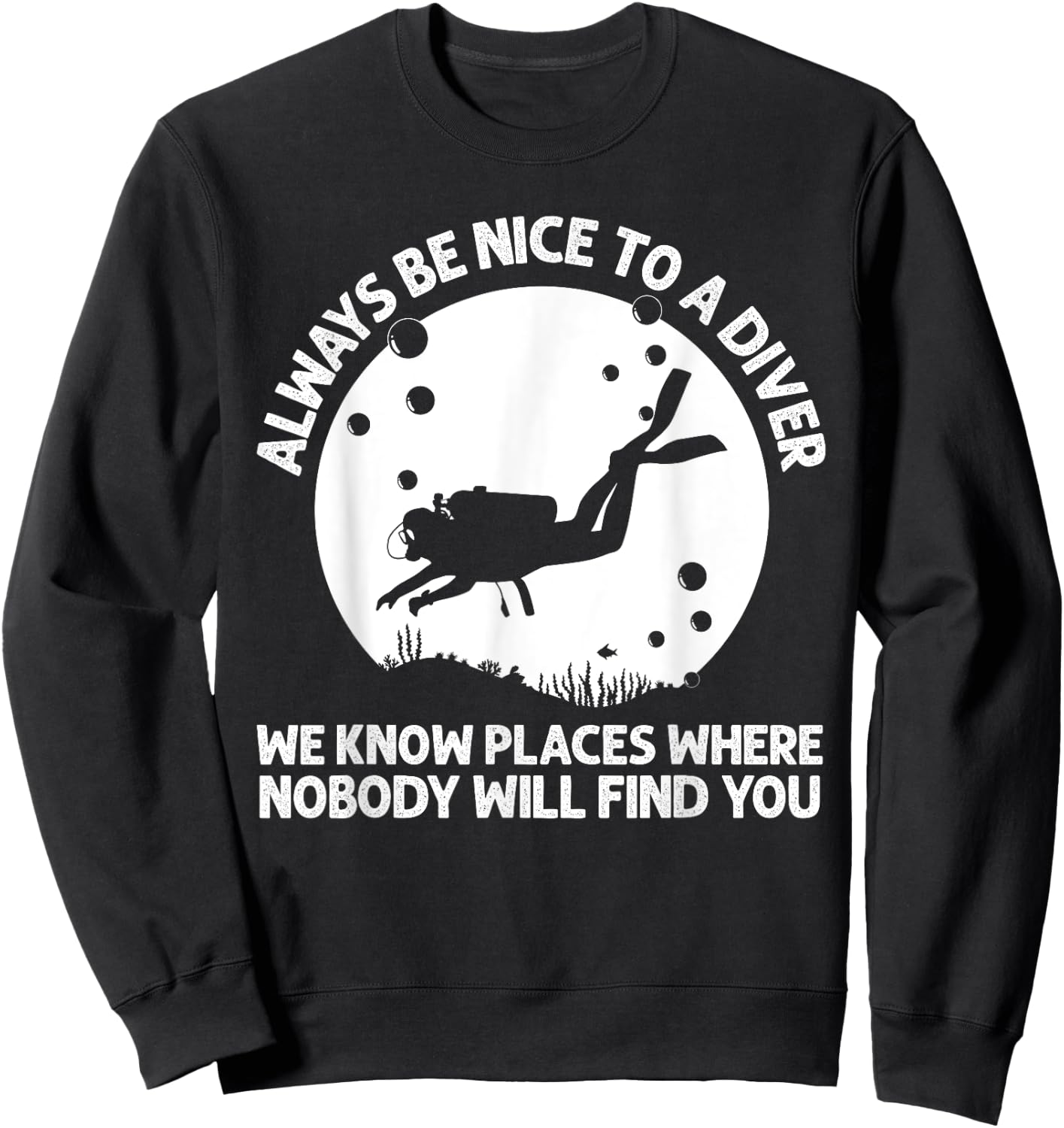 Cool Scuba Diving Women Scuba Diver Underwater Lover Sweatshirt - Sweatshirt | Black