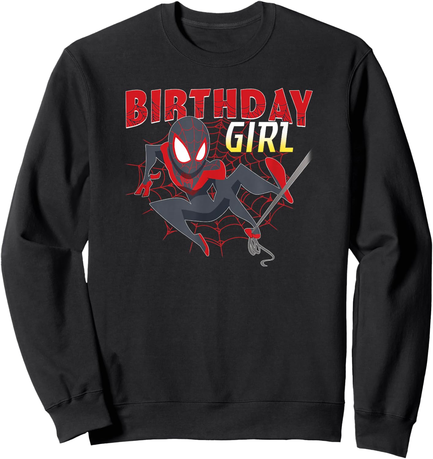 Marvel Spider-Man Birthday Girl Miles Morales Swing Sweatshirt - Sweatshirt | Black