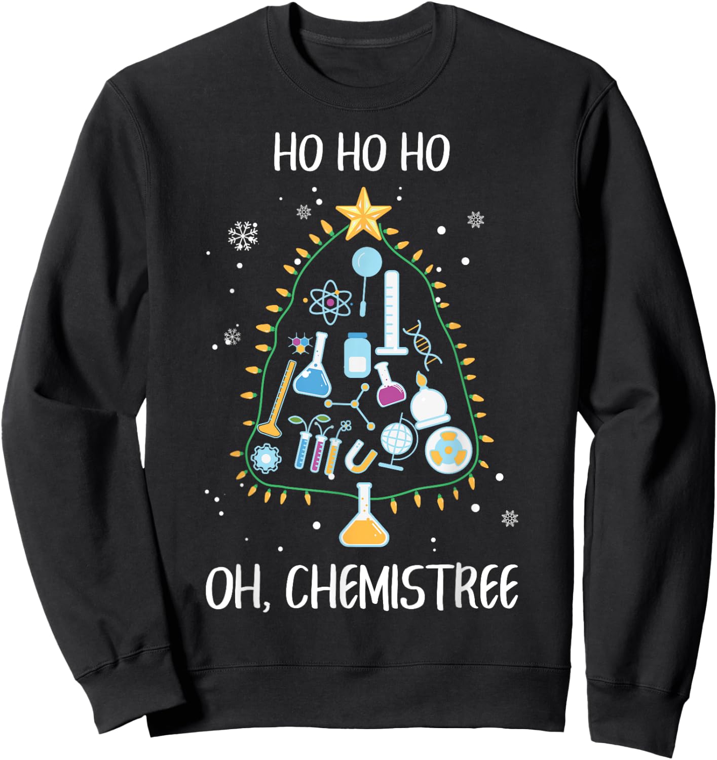 Oh Chemistree Science Christmas Chemist Tree Chemistry Sweatshirt - Sweatshirt | Black