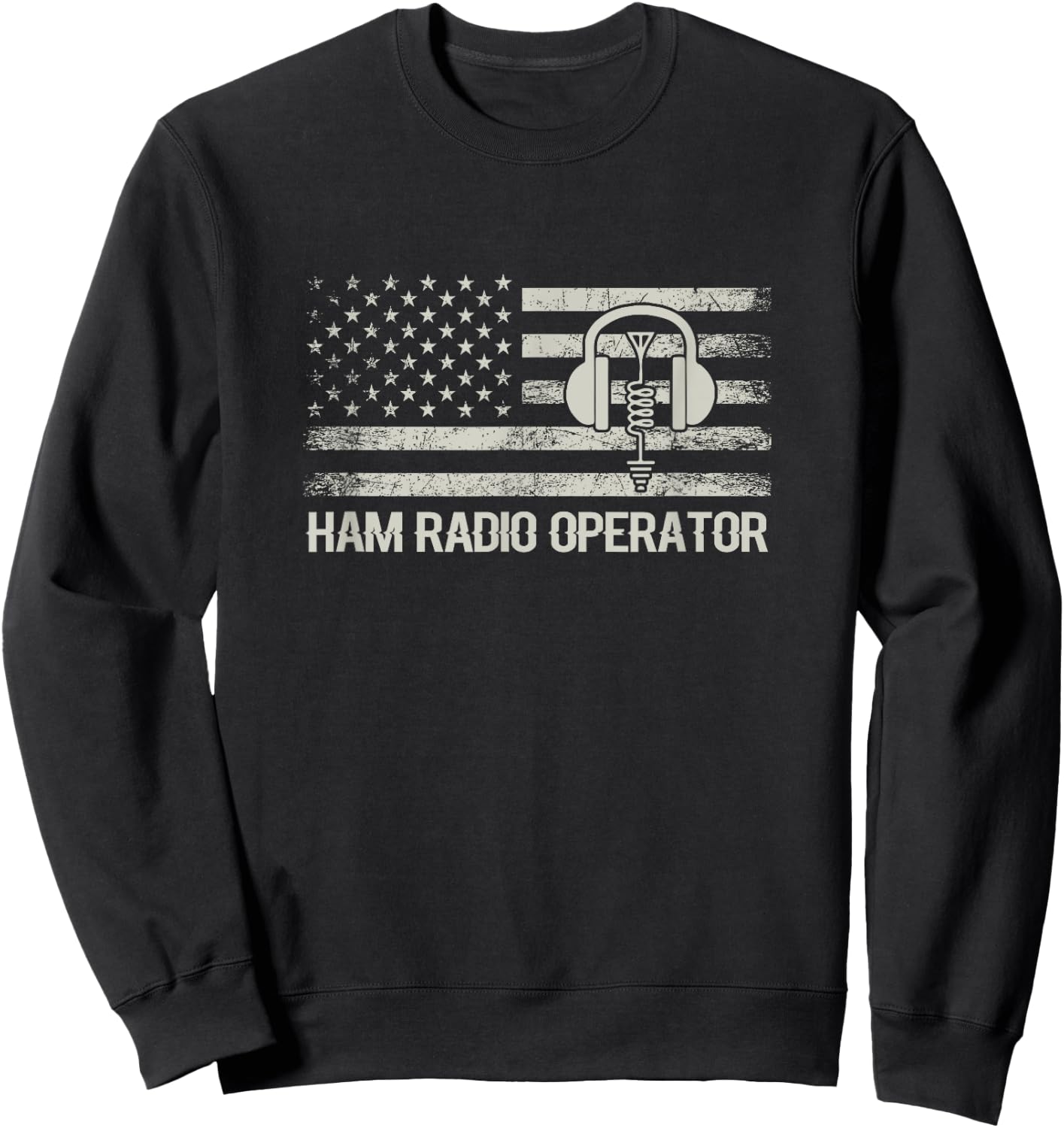 Ham Radio USA Flag Amateur Radio Ham Radio Operator Sweatshirt - Sweatshirt | Black