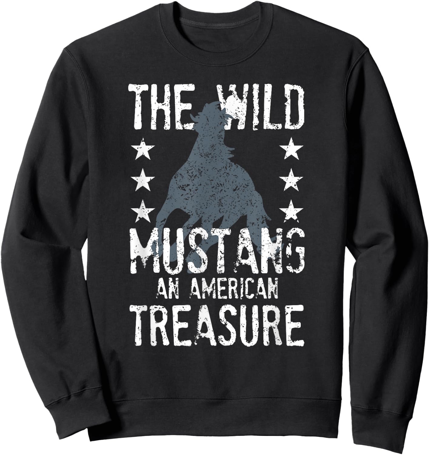The Wild Mustang An American Treasure Funny Horse Rider Sweatshirt - Sweatshirt | Black