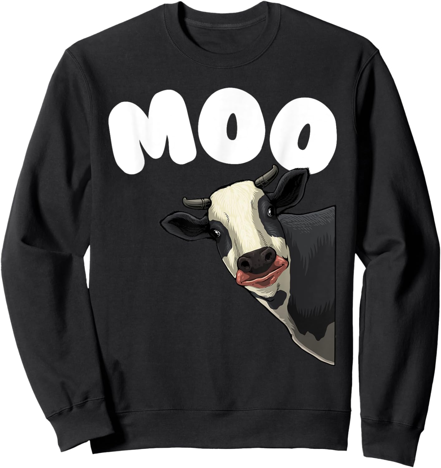 Funny Cow Design Women Cow Farmer Dairy Farm Animal Sweatshirt - Sweatshirt | Black