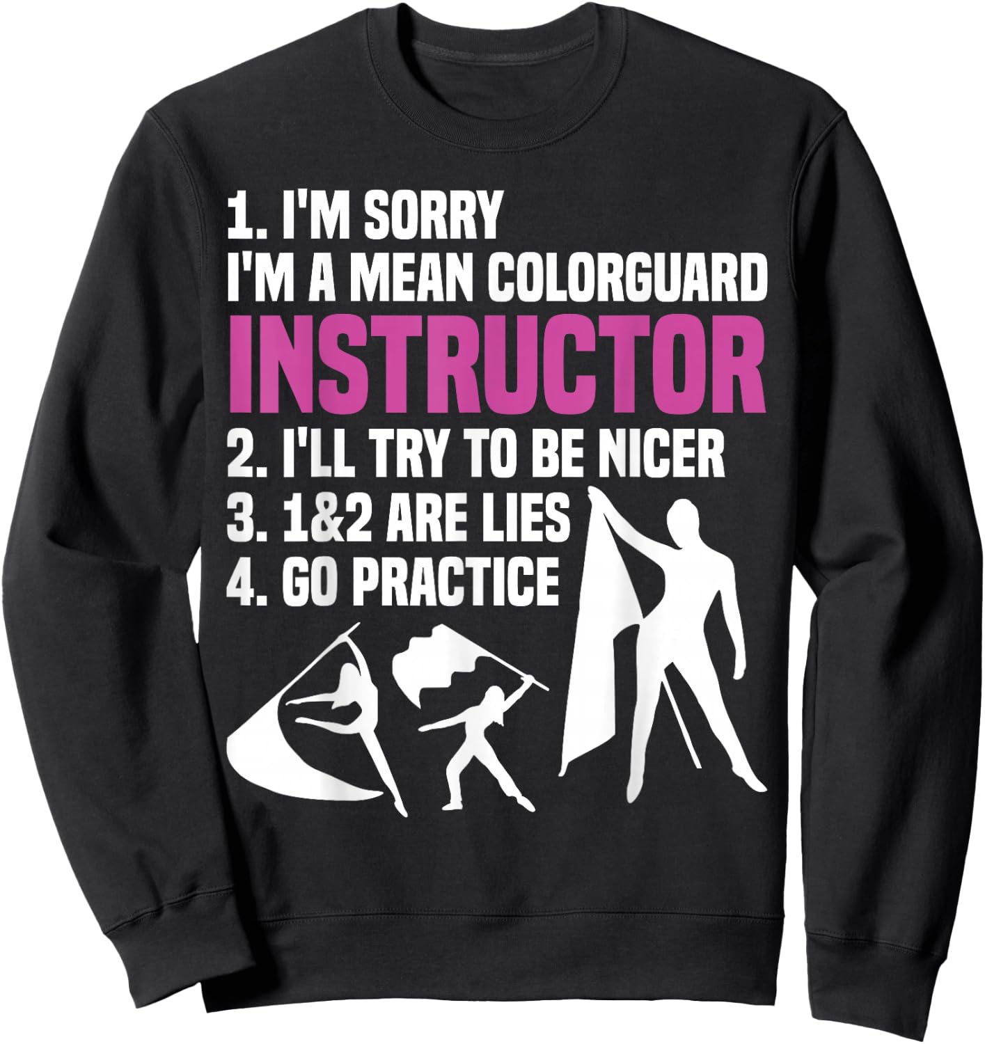 Winter Guard Senior Uniform Captain Color Guard Instructor Sweatshirt - Sweatshirt | Black