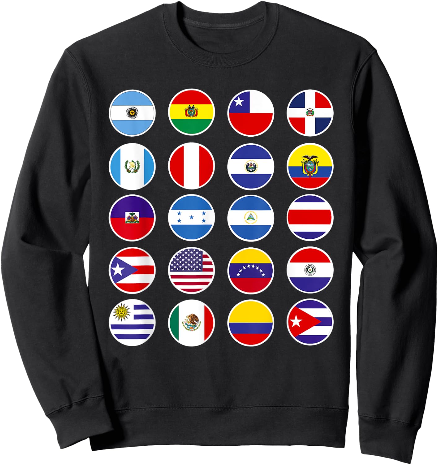 All Latin American Flags Countries Hispanic Heritage Month Sweatshirt - Sweatshirt | Black