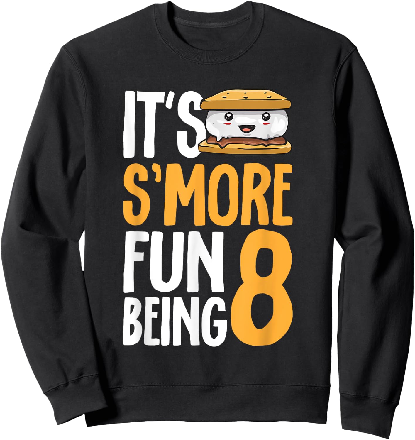 S’more Campfire 8th Birthday Marshmallow Camping Smore Sweatshirt - Sweatshirt | Black
