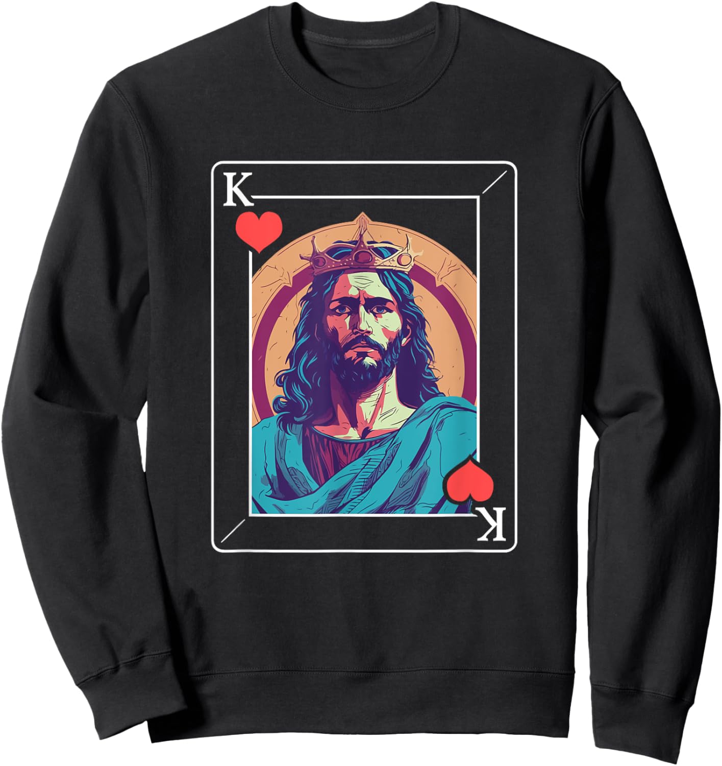 Jesus Christ - Jesus King Of Hearts Sweatshirt - Sweatshirt | Black