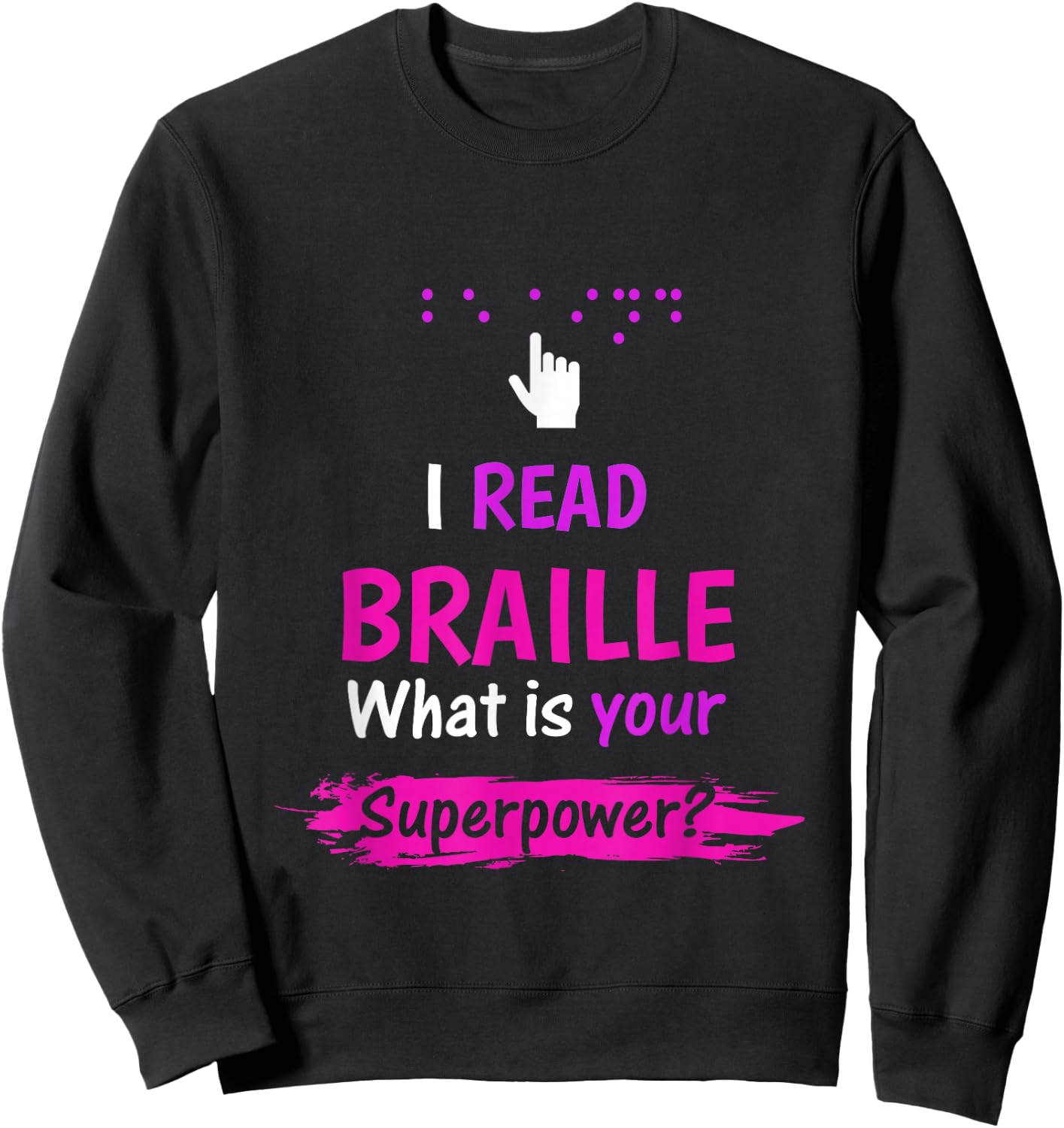 Be Kind Blind Awareness braille Sweatshirt - Sweatshirt | Black
